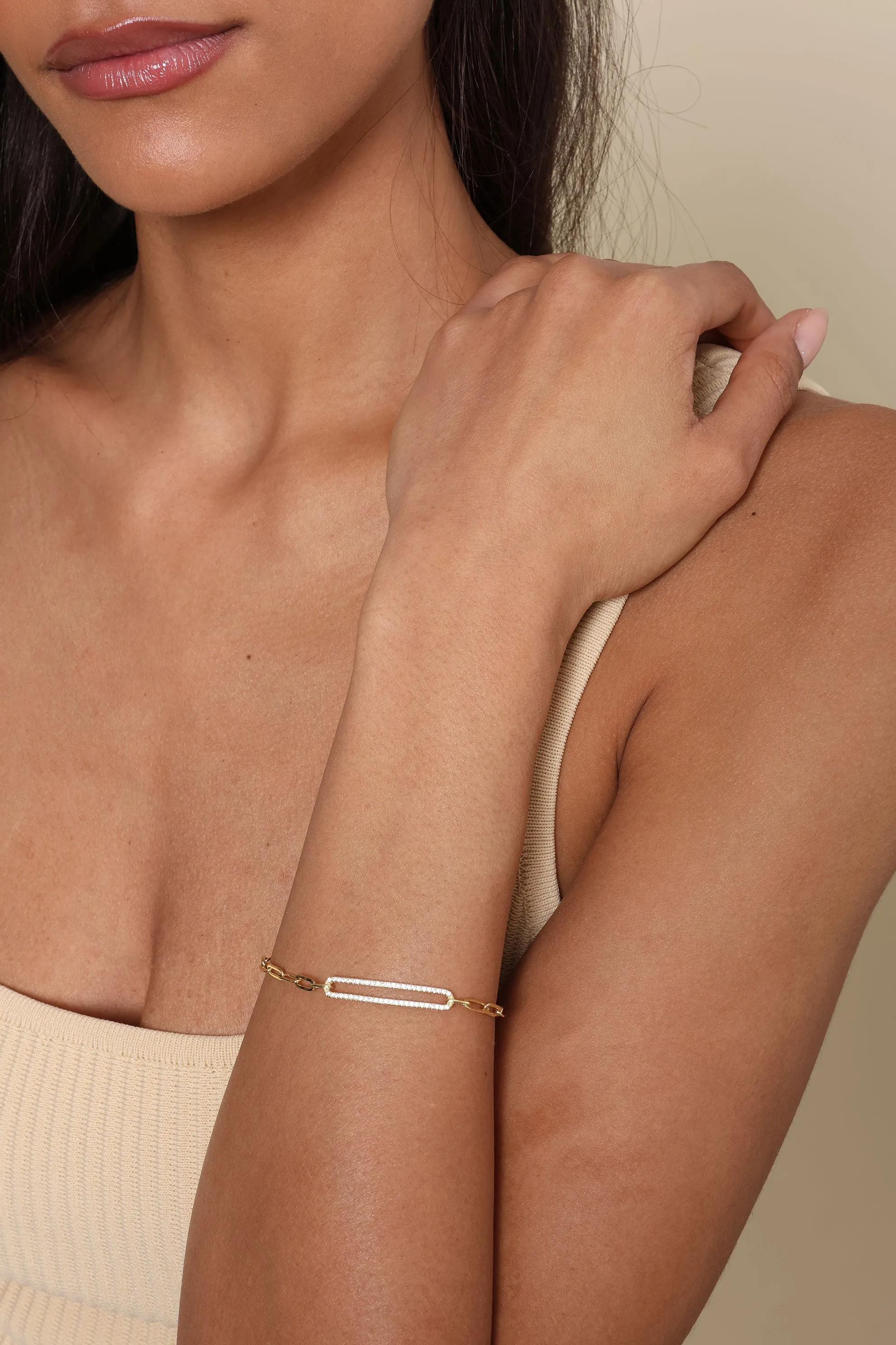 Ashton Link Bracelet With Cubic Zirconia Bar sold by Mixology product image thumbnail 2