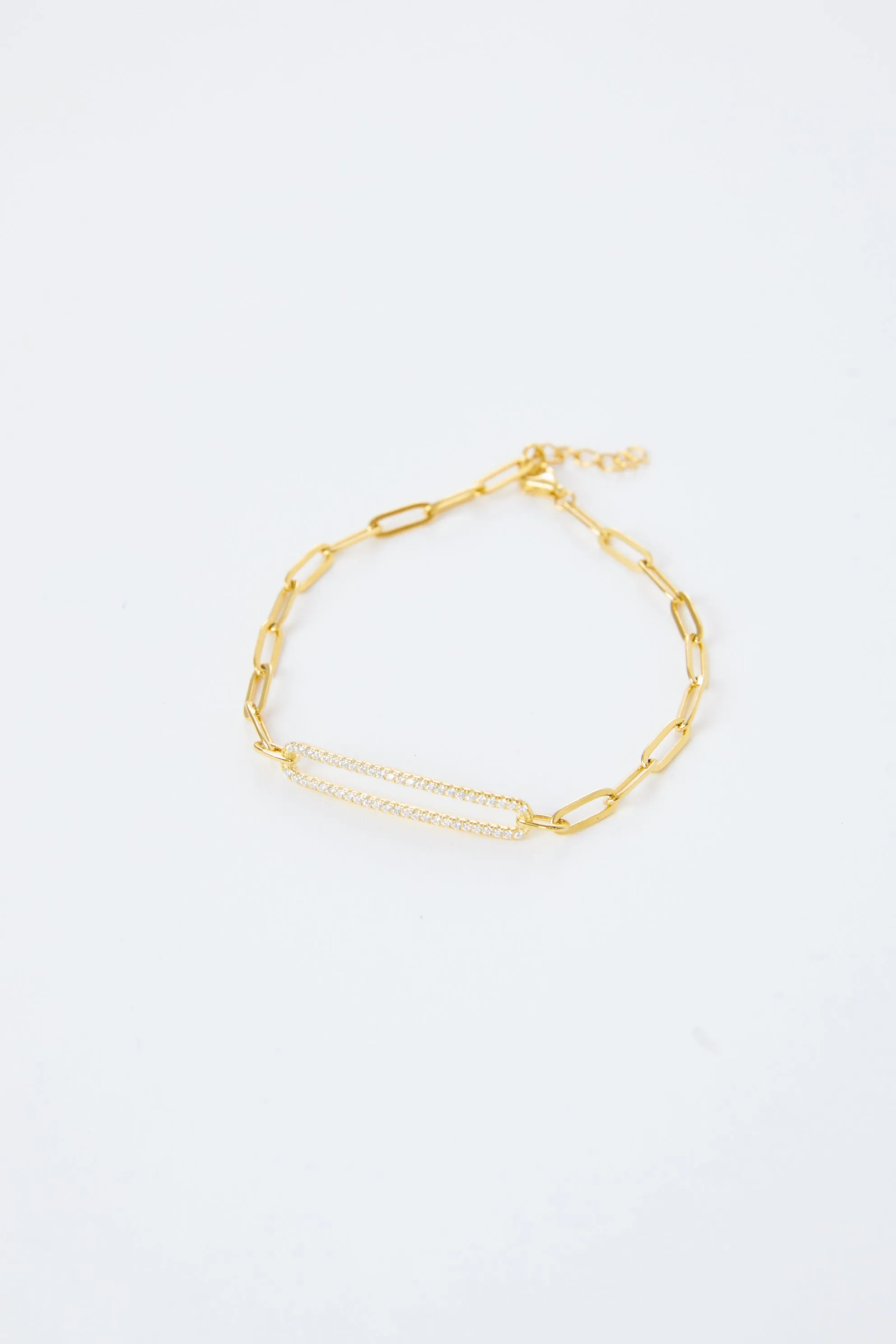 Ashton Link Bracelet With Cubic Zirconia Bar sold by Mixology