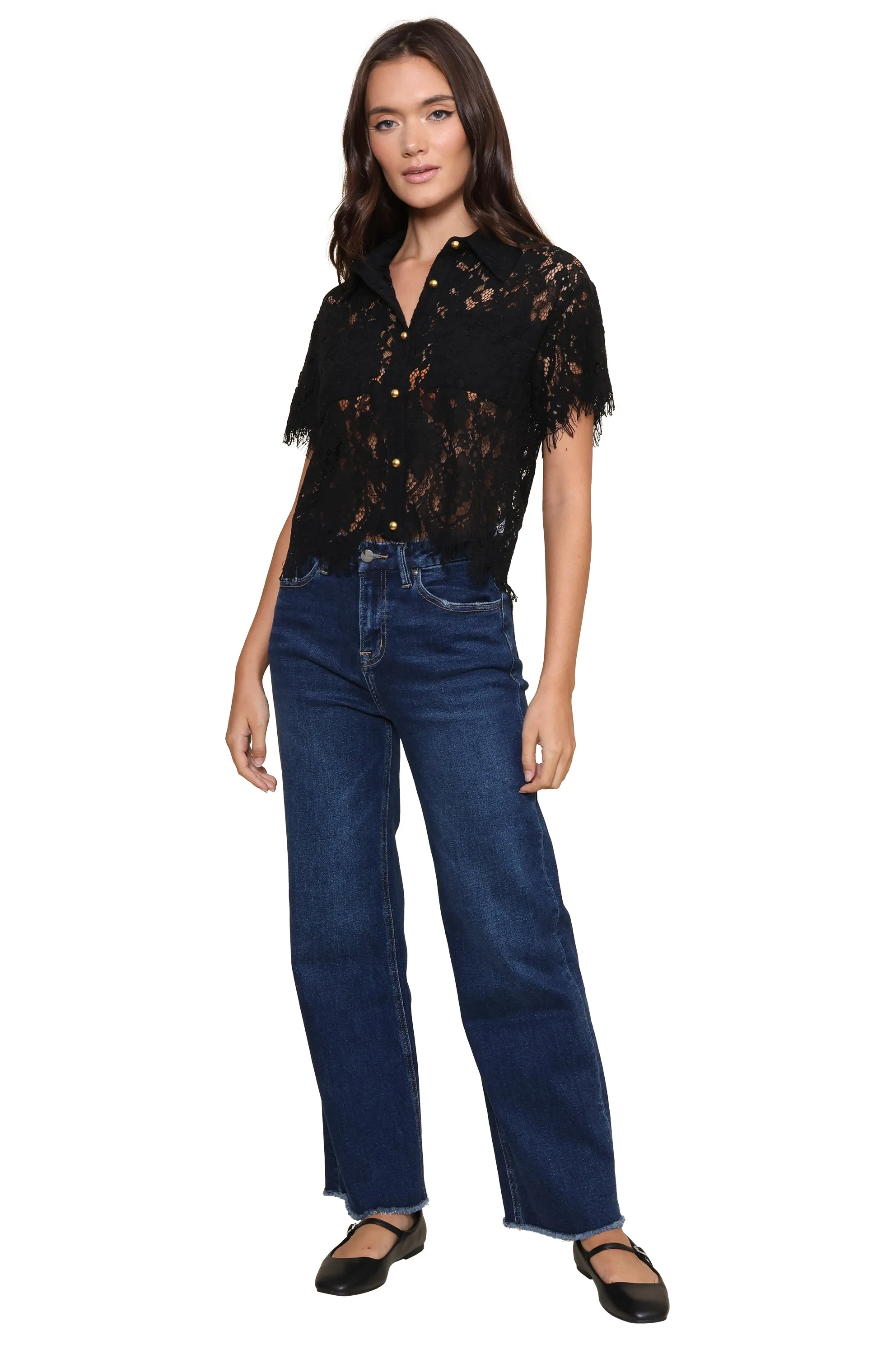 Lizbeth Short Sleeve Lace Top sold by Mixology product image thumbnail 2