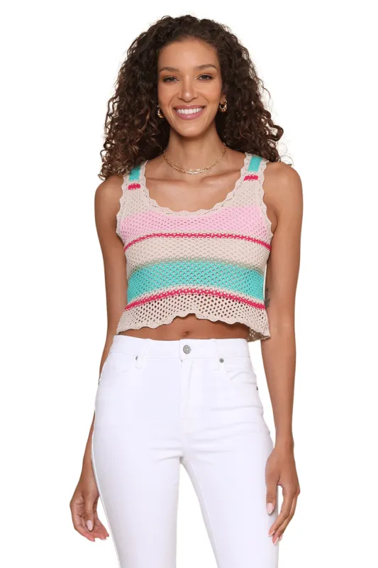 Sol Stripe Sweater Tank sold by Mixology