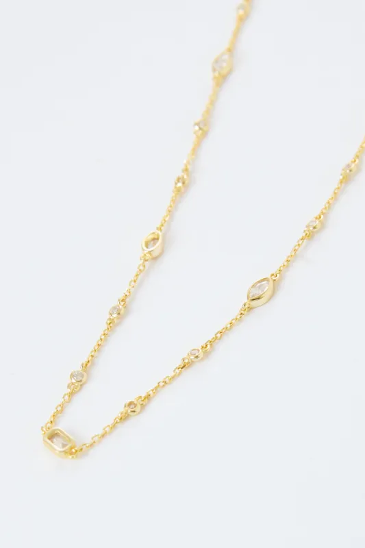 Pillar Scattered Bezel Necklace made by Mixology