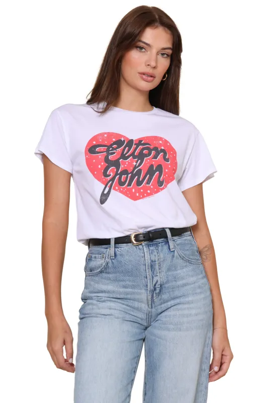 Elton John Logo Heart Tee sold by Mixology