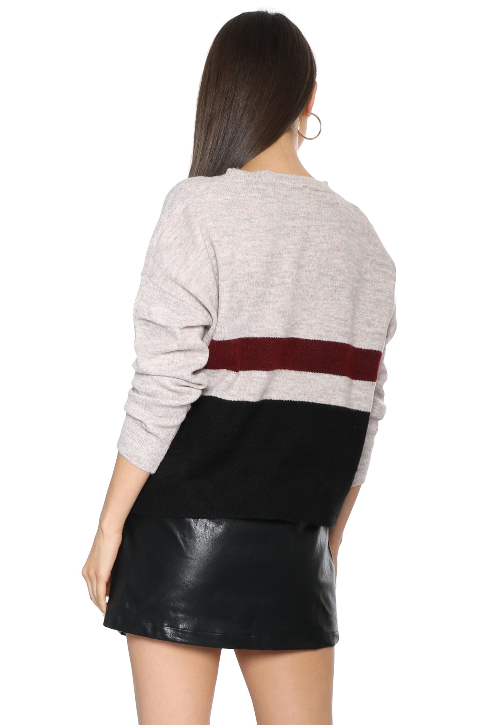 Knit Color Block Sweater sold by Mixology product image thumbnail 3
