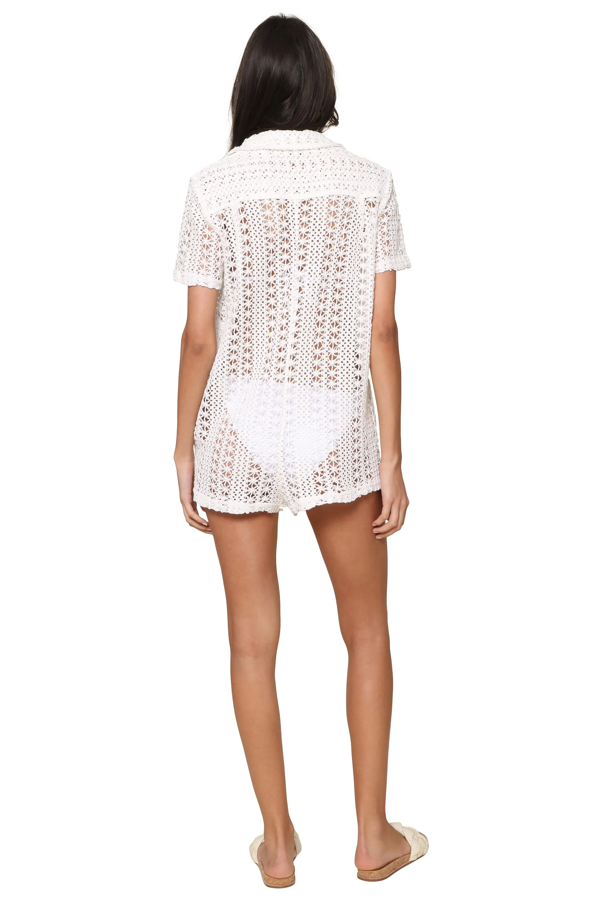 Bali Crochet Button Up Romper sold by Mixology product image thumbnail 3