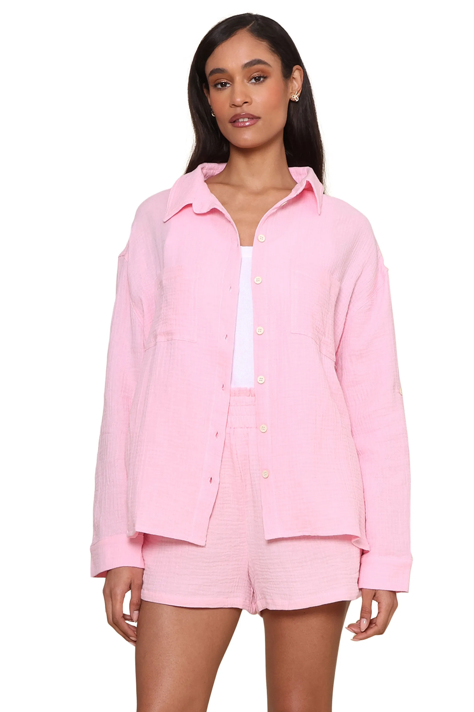 Missy Gauze Button Down Top sold by Mixology product image thumbnail 2