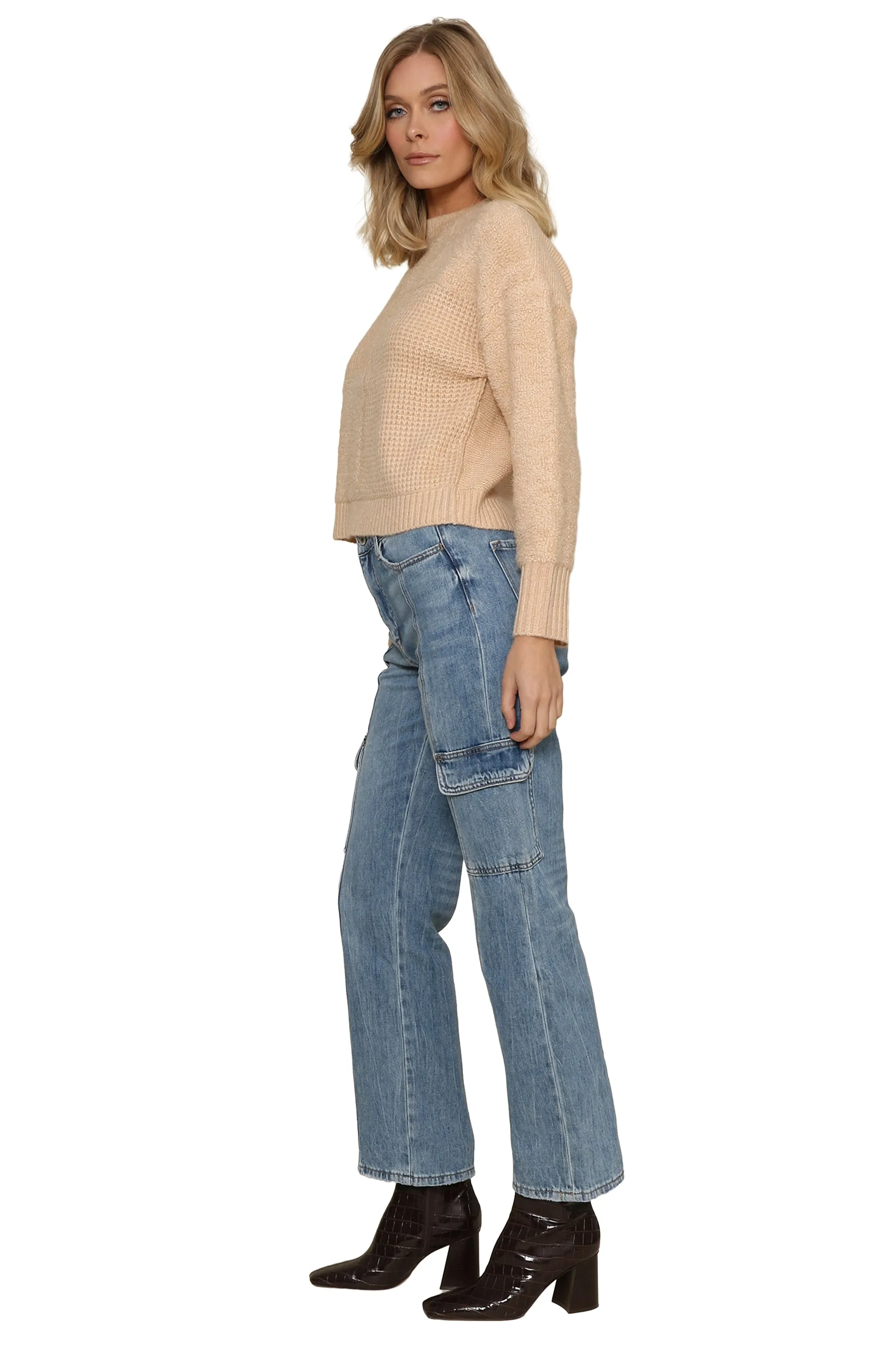 Crop Patchwork Boxy Sweater sold by Mixology product image thumbnail 3