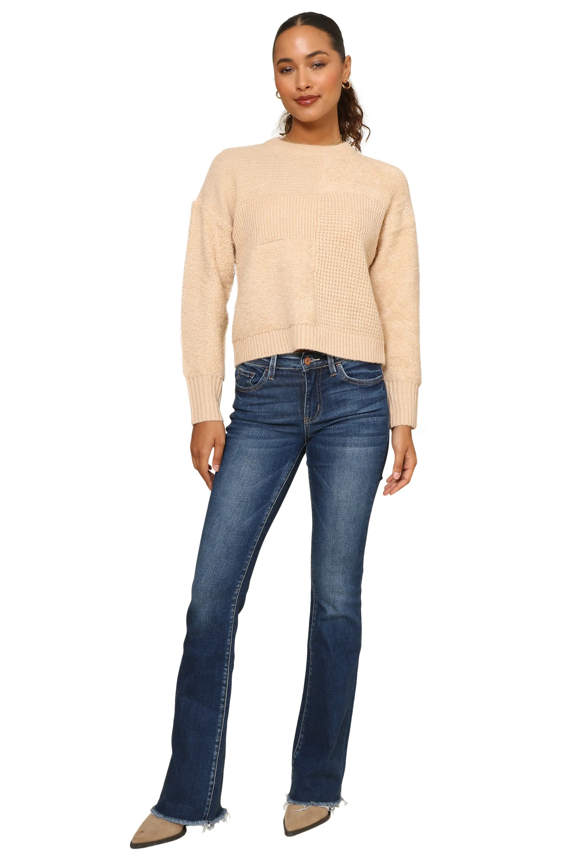 Crop Patchwork Boxy Sweater sold by Mixology product image thumbnail 2