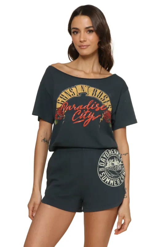 Guns N' Roses Off Shoulder Tee sold by Mixology