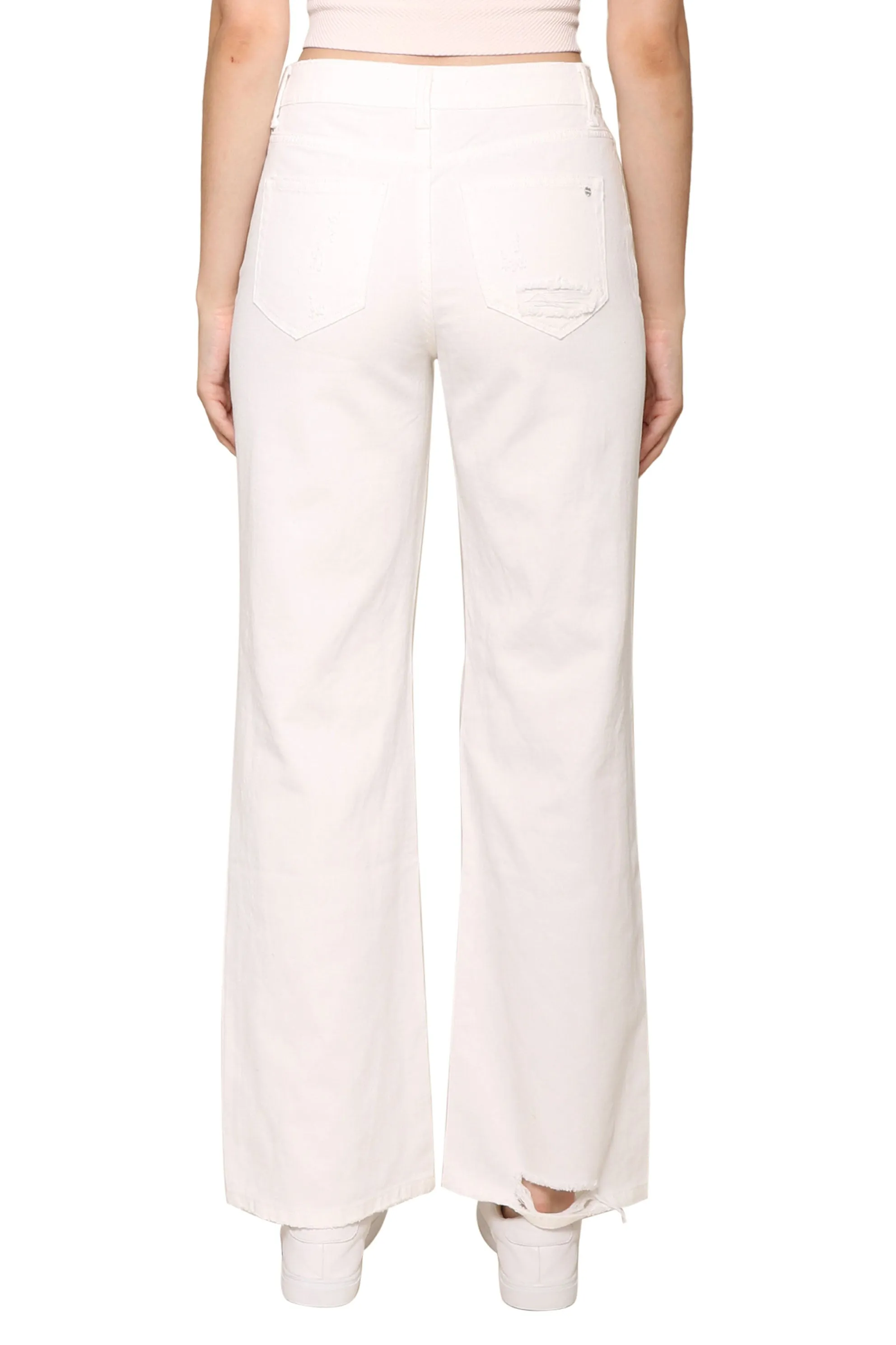 Super High Rise Wide Leg White Jeans sold by Mixology product image thumbnail 3