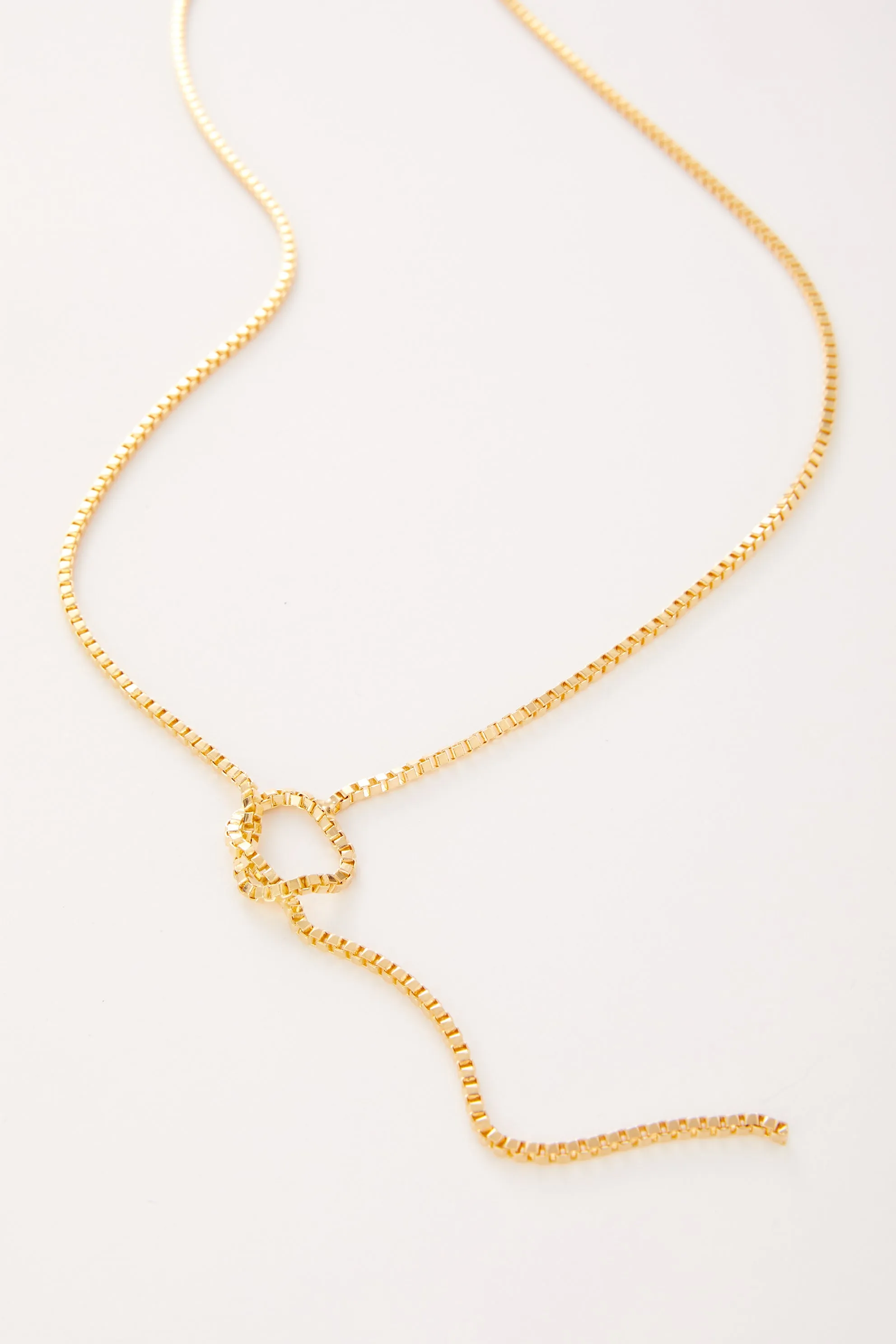 Abbe Box Chain Lariat sold by Mixology