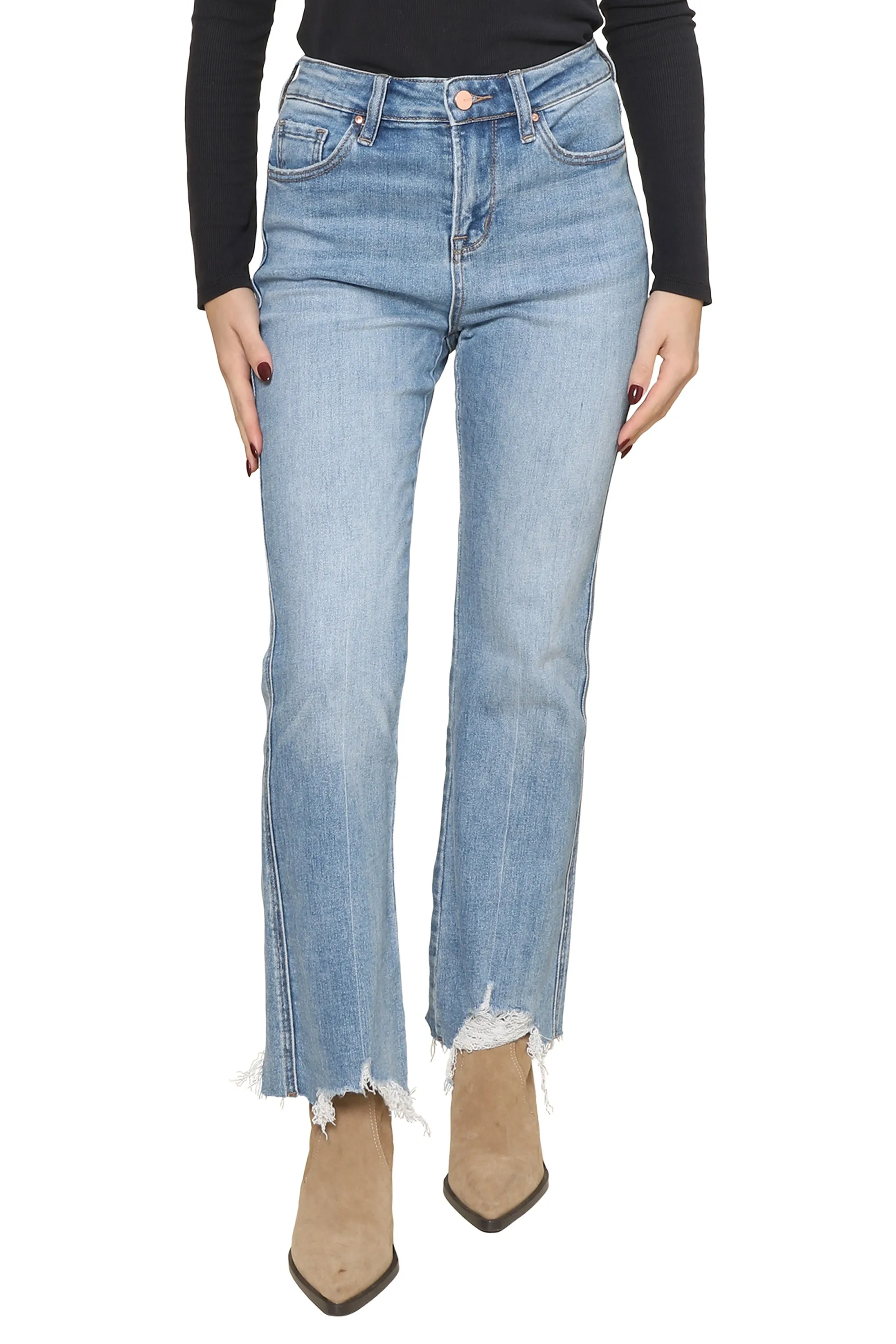 Moscato High Rise Crop Flare Jeans sold by Mixology