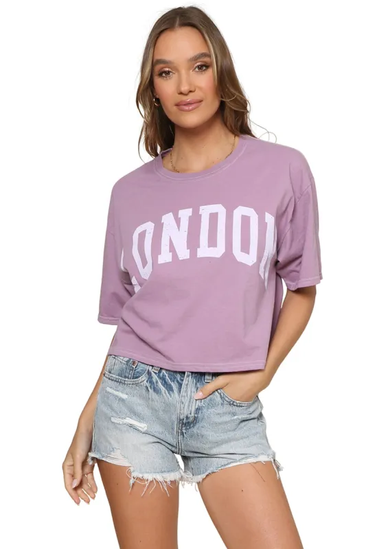 London Cropped Graphic Tee sold by Mixology