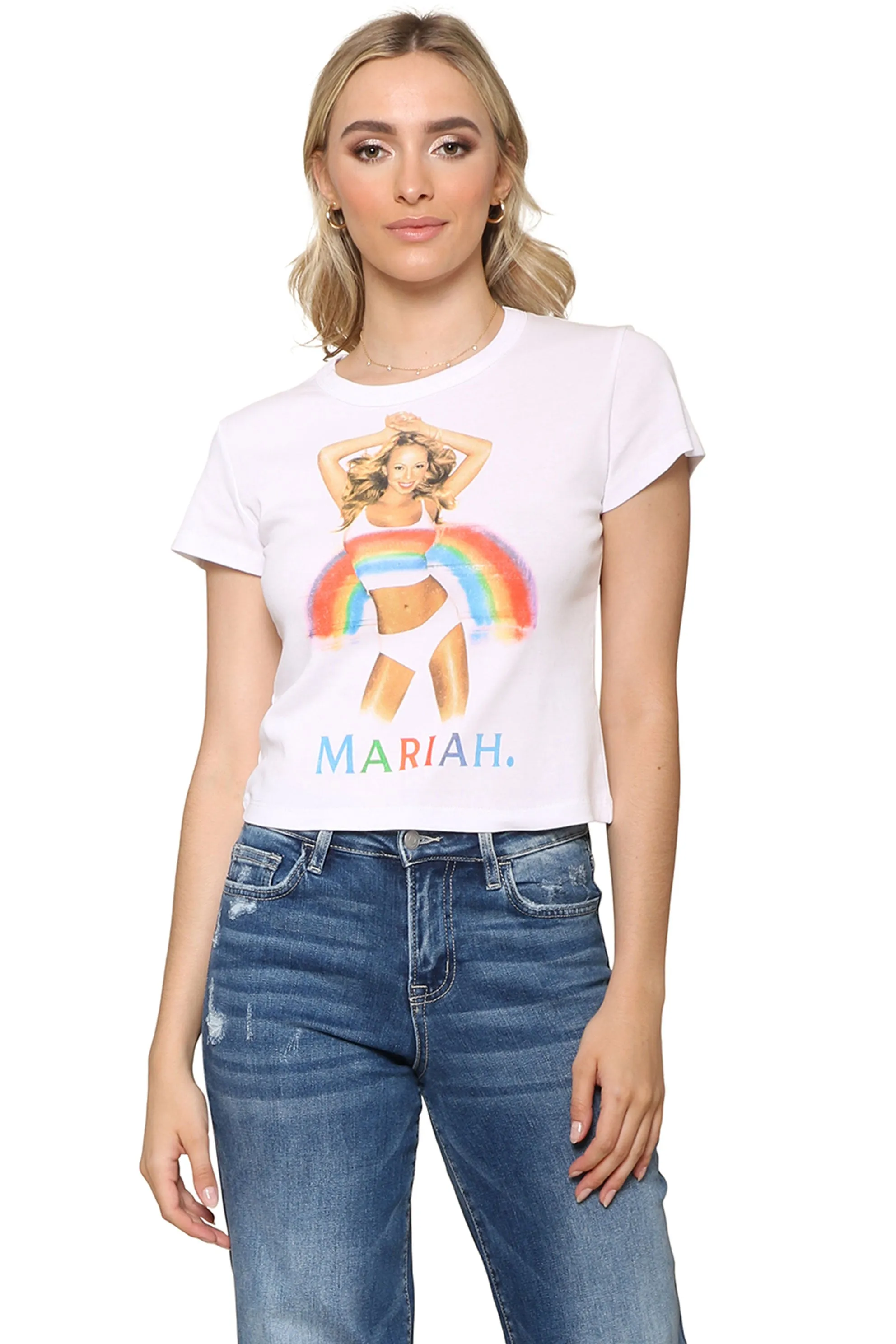 Mariah Rainbow Shrunken Tee sold by Mixology