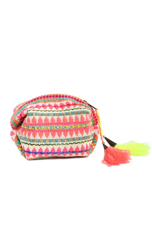 Jacquard Beaded Make Up Bag sold by Mixology