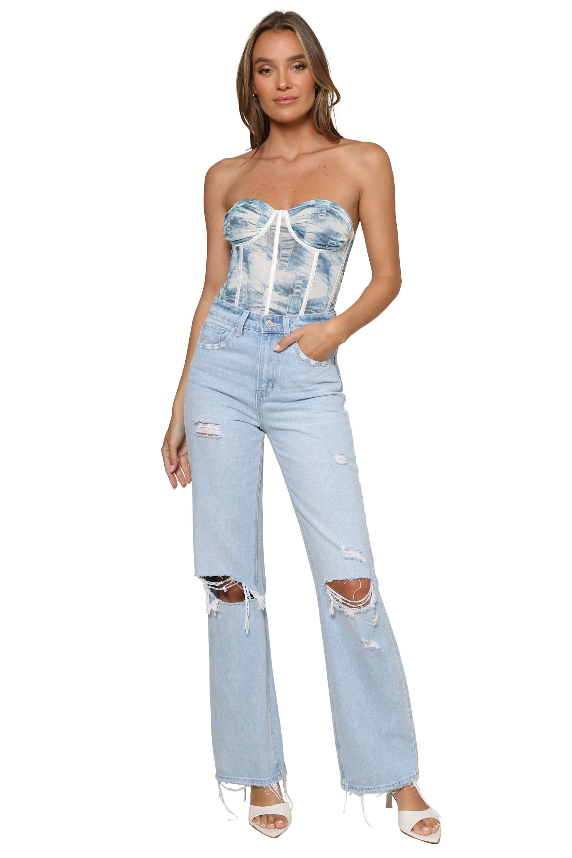 Denim Daze Mesh Bustier Top sold by Mixology product image thumbnail 3