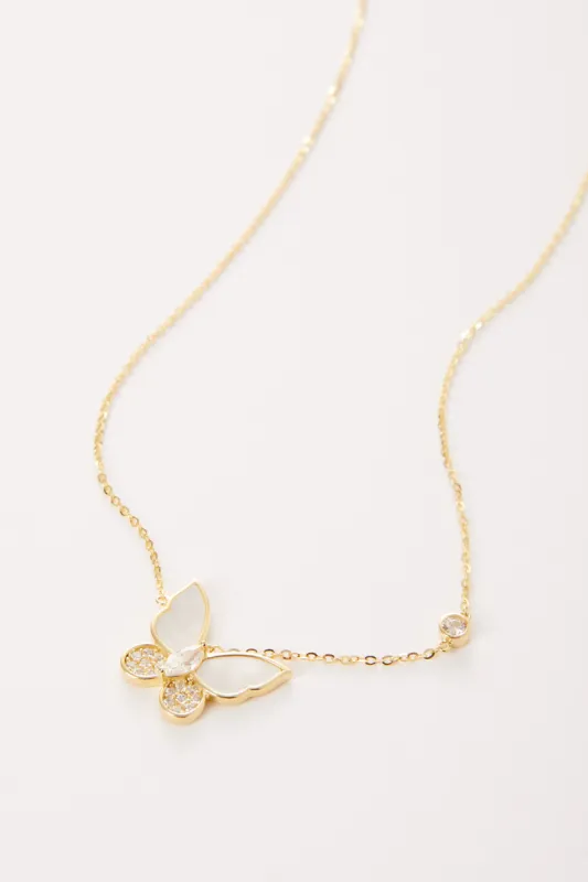 Orie Butterfly Necklace With Cubic Zirconia sold by Mixology