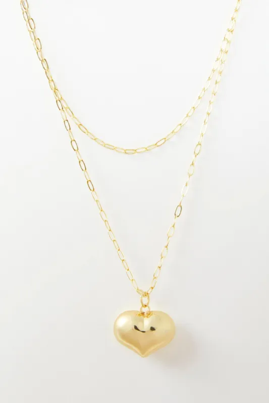 Ashlyn 30" Puffy Heart Necklace sold by Mixology