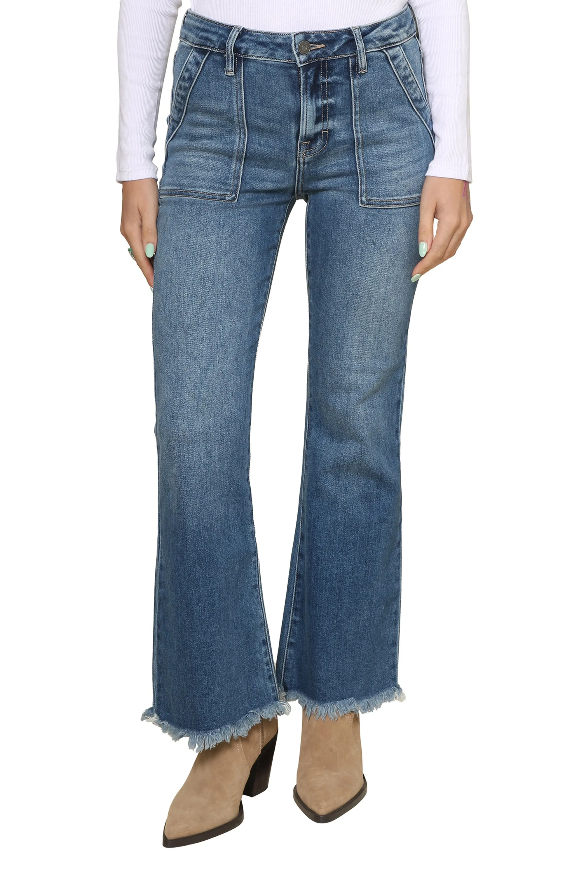 Happi Med Cargo Cropped Flare sold by Mixology