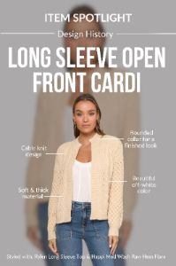 Long Sleeve Open Front Cardi sold by Mixology