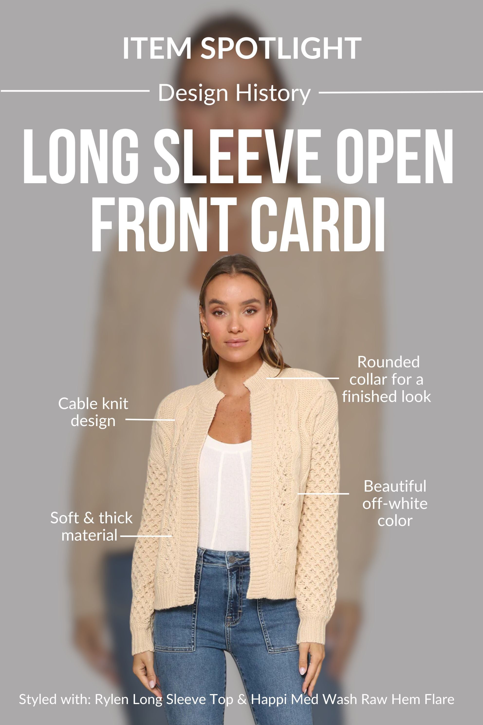 Long Sleeve Open Front Cardi sold by Mixology product image thumbnail 5