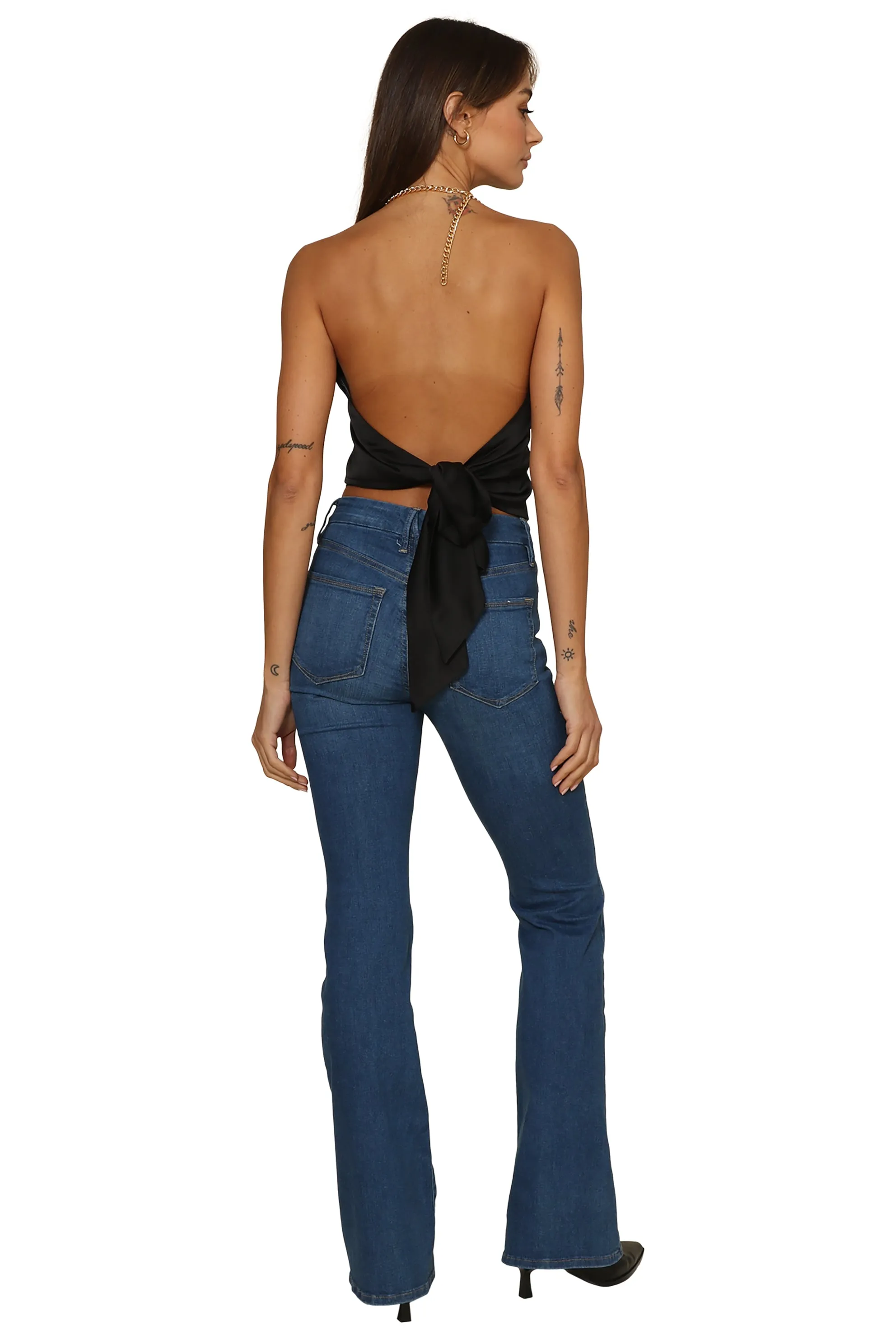 Chain Neck Halter Top With Tie sold by Mixology product image thumbnail 4