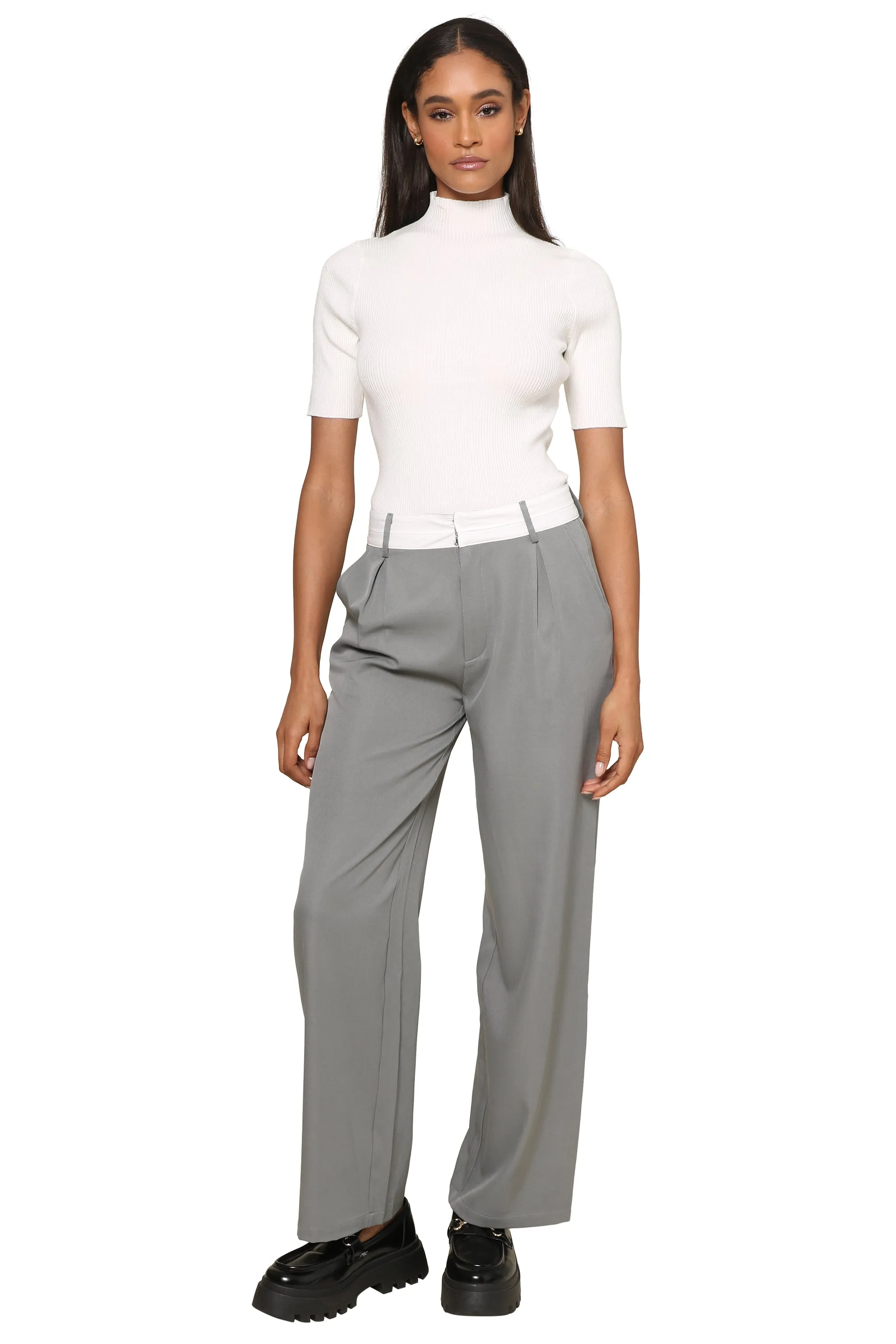 Mock Neck Short Sleeve Sweater sold by Mixology product image thumbnail 2