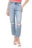 Medium Wash Distressed High Rise sold by Mixology