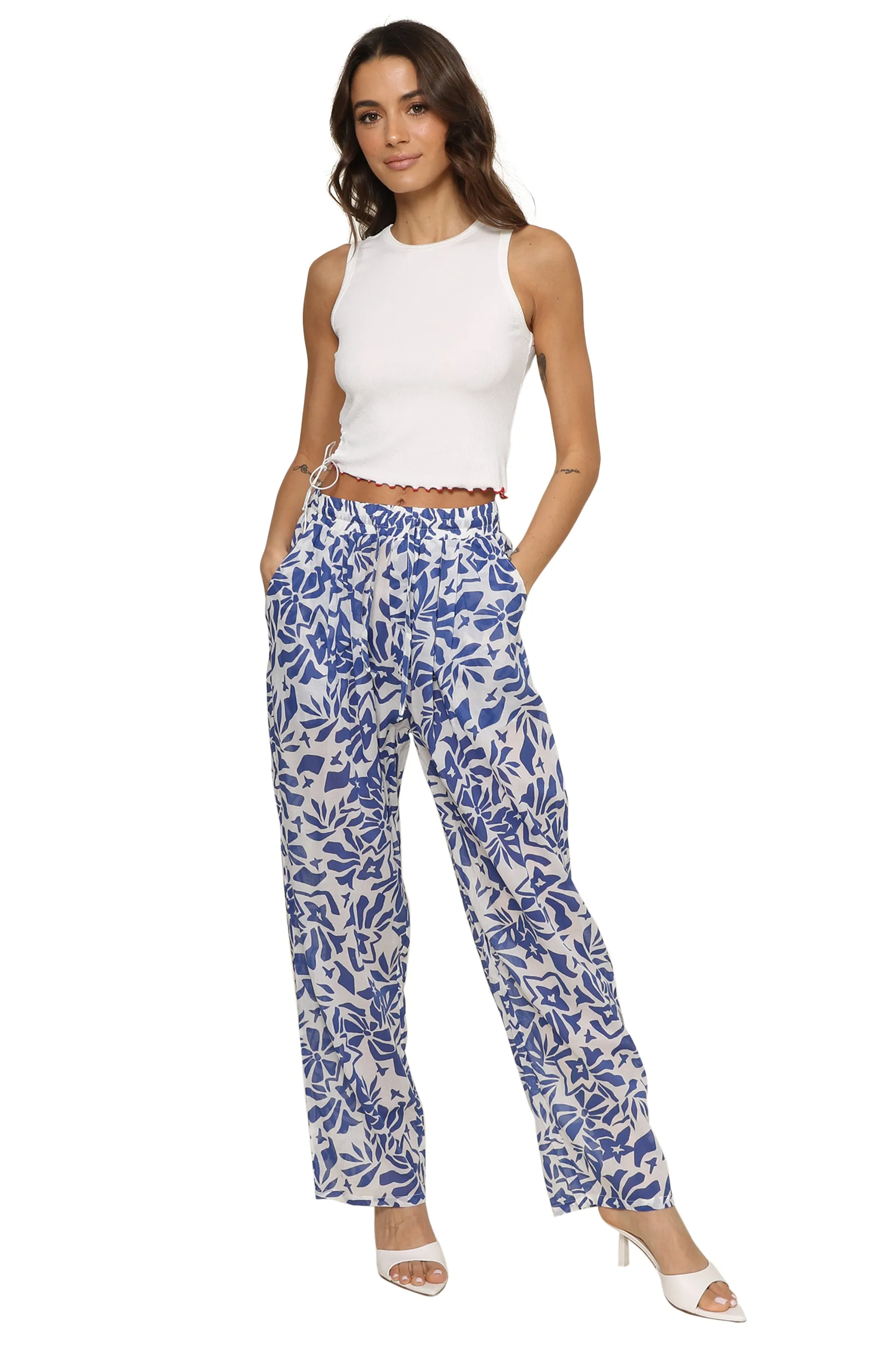 Tatum Ruched Ribbed Knit Tank sold by Mixology product image thumbnail 2