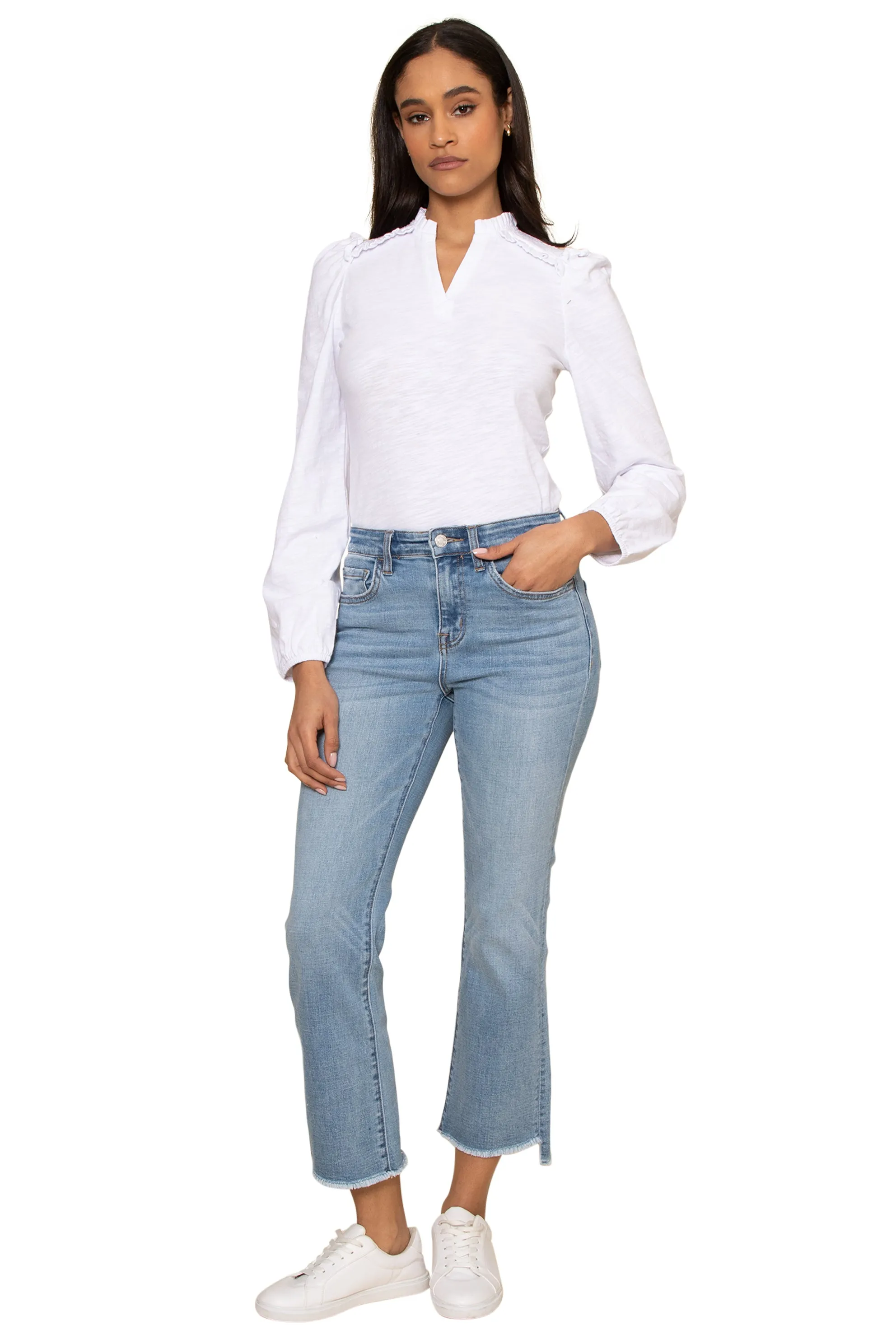 Slub Jersey V-Neck Yoke Top sold by Mixology product image thumbnail 3