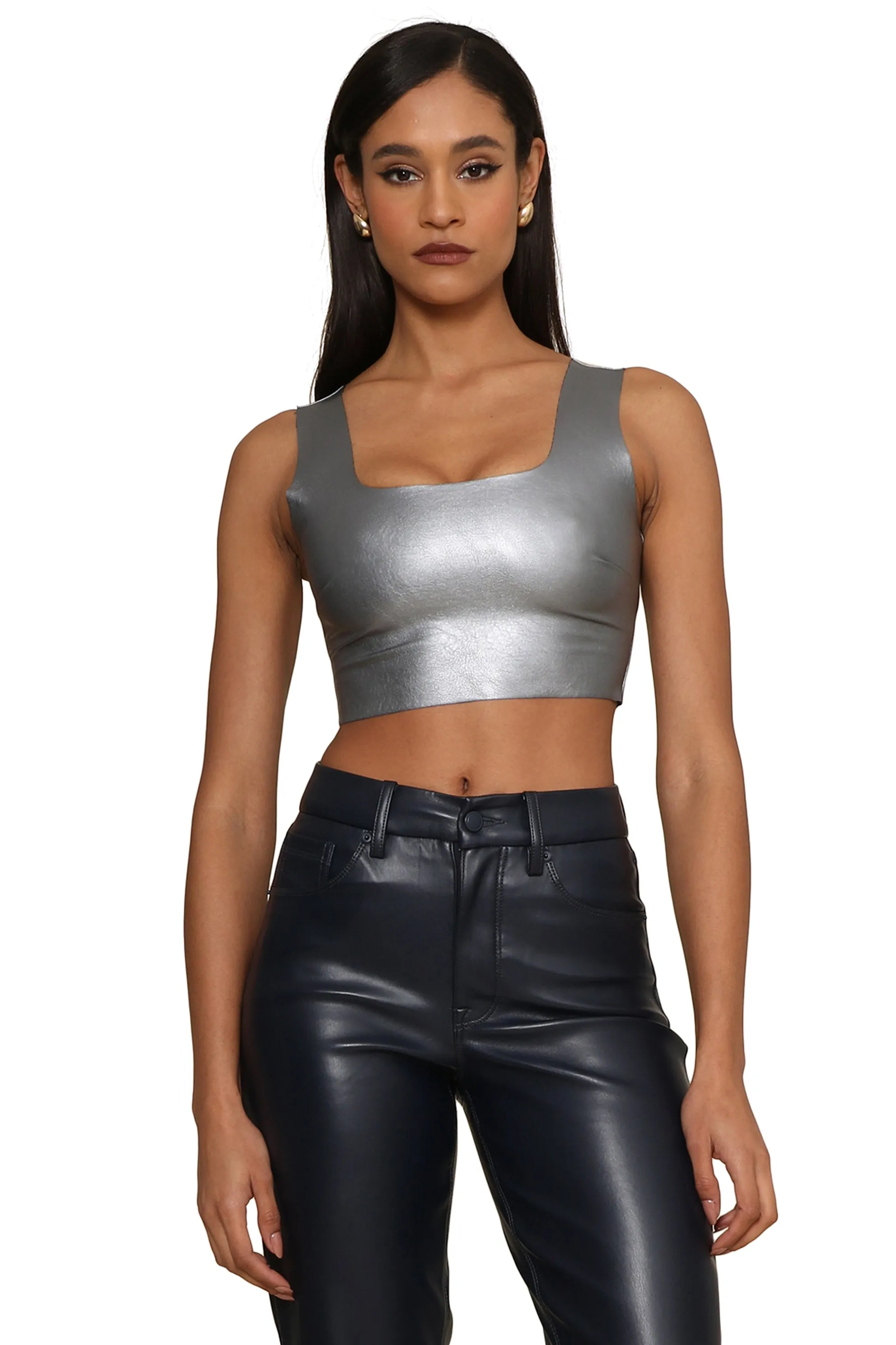Faux Leather Crop Top sold by Mixology