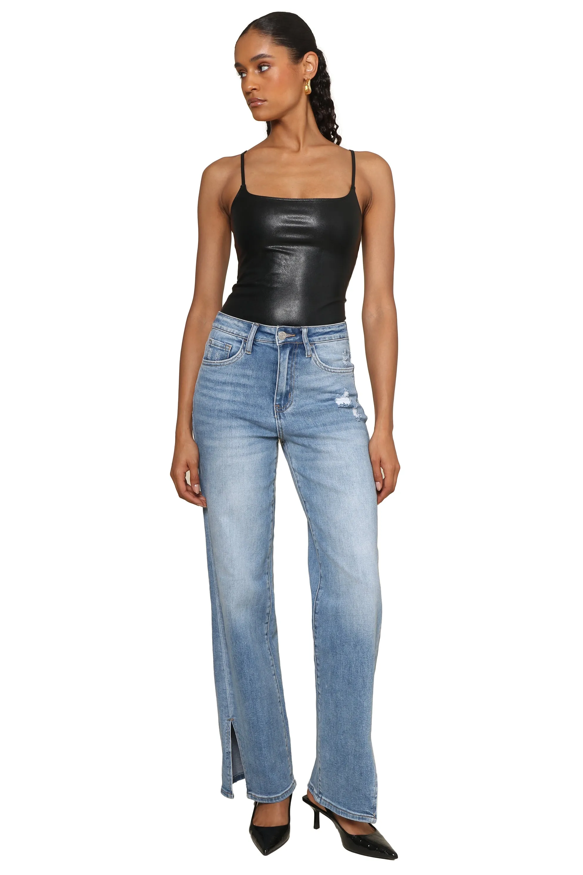 Faux Leather Cami Bodysuit sold by Mixology product image thumbnail 4