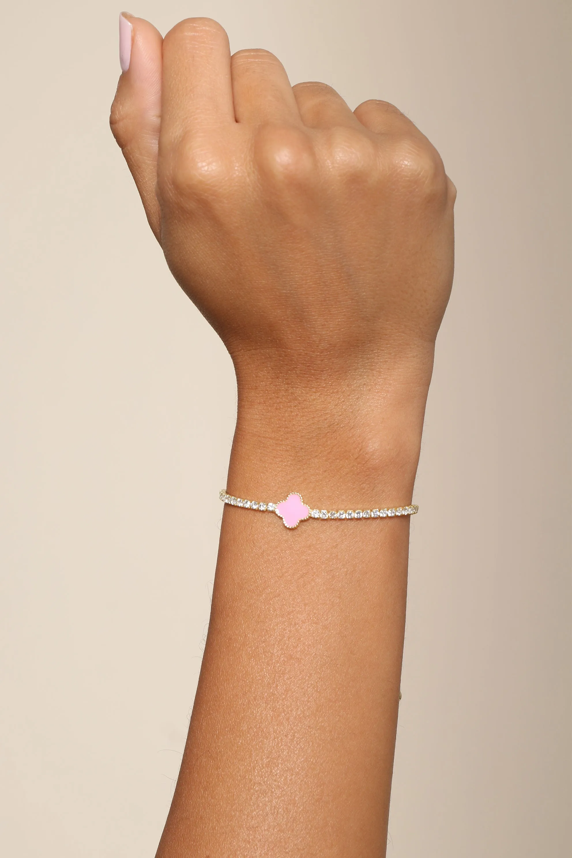 Catana Enamel Clover Tennis Bracelet sold by Mixology product image thumbnail 3