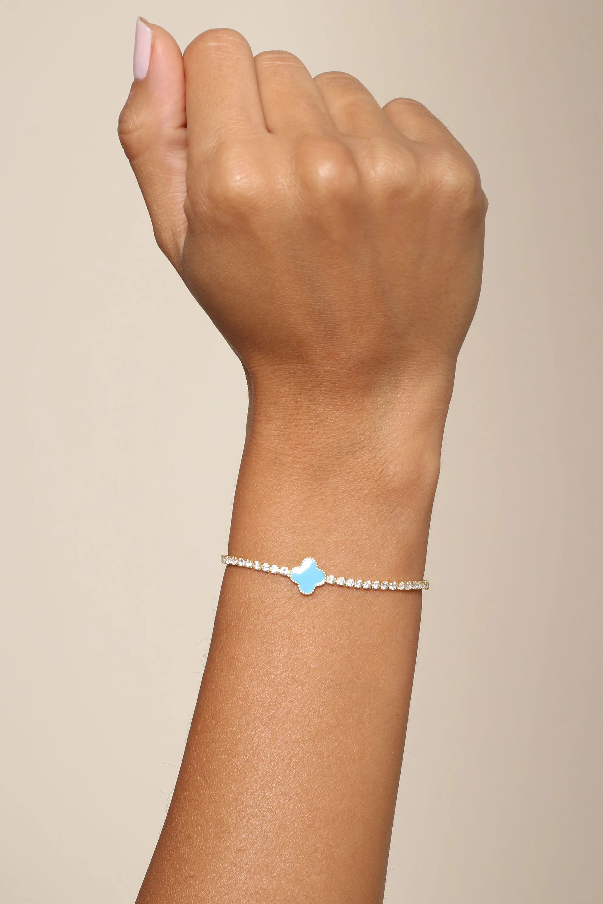 Catana Enamel Clover Tennis Bracelet sold by Mixology product image thumbnail 4