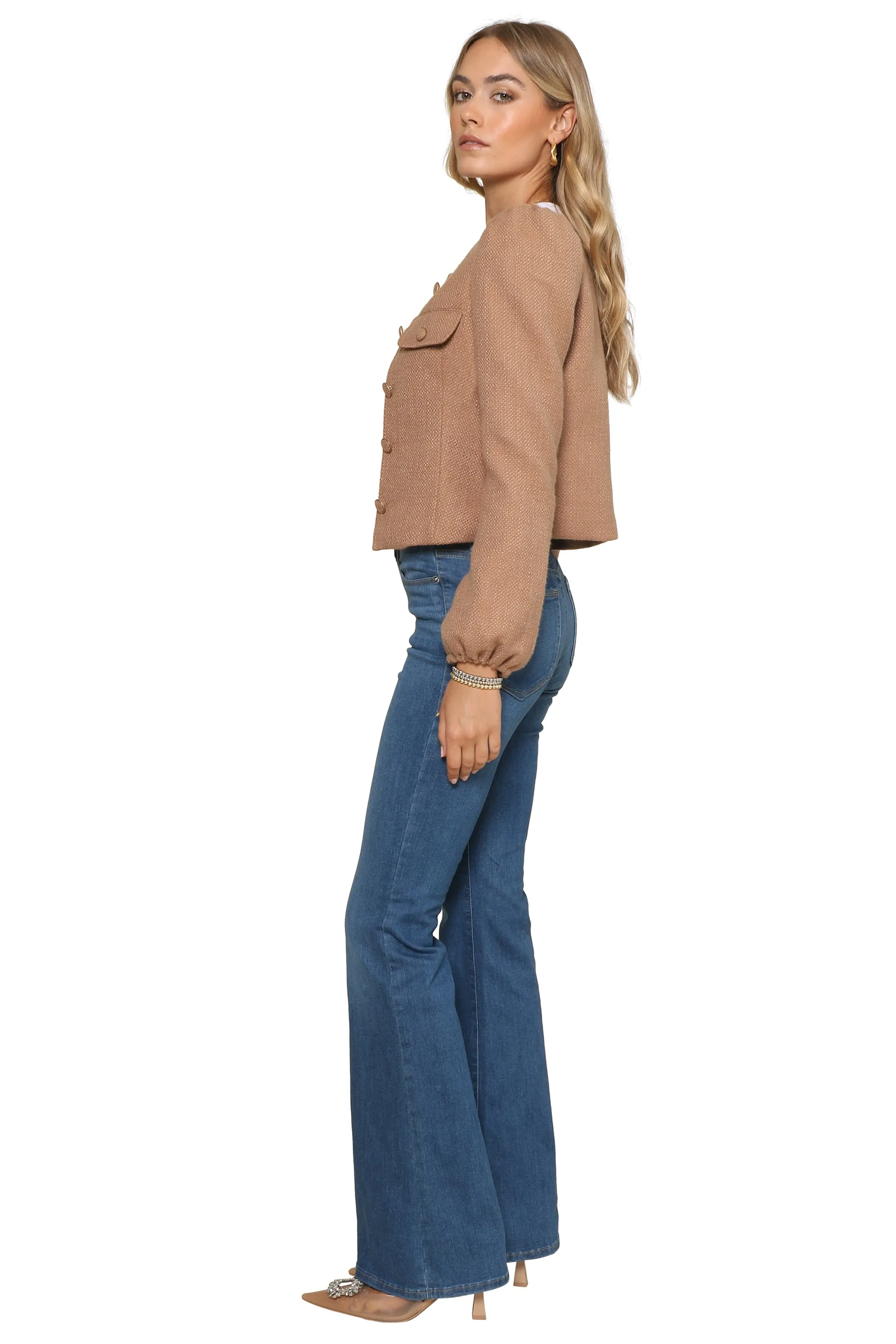 Tweed Puff Sleeve Button Up sold by Mixology product image thumbnail 3