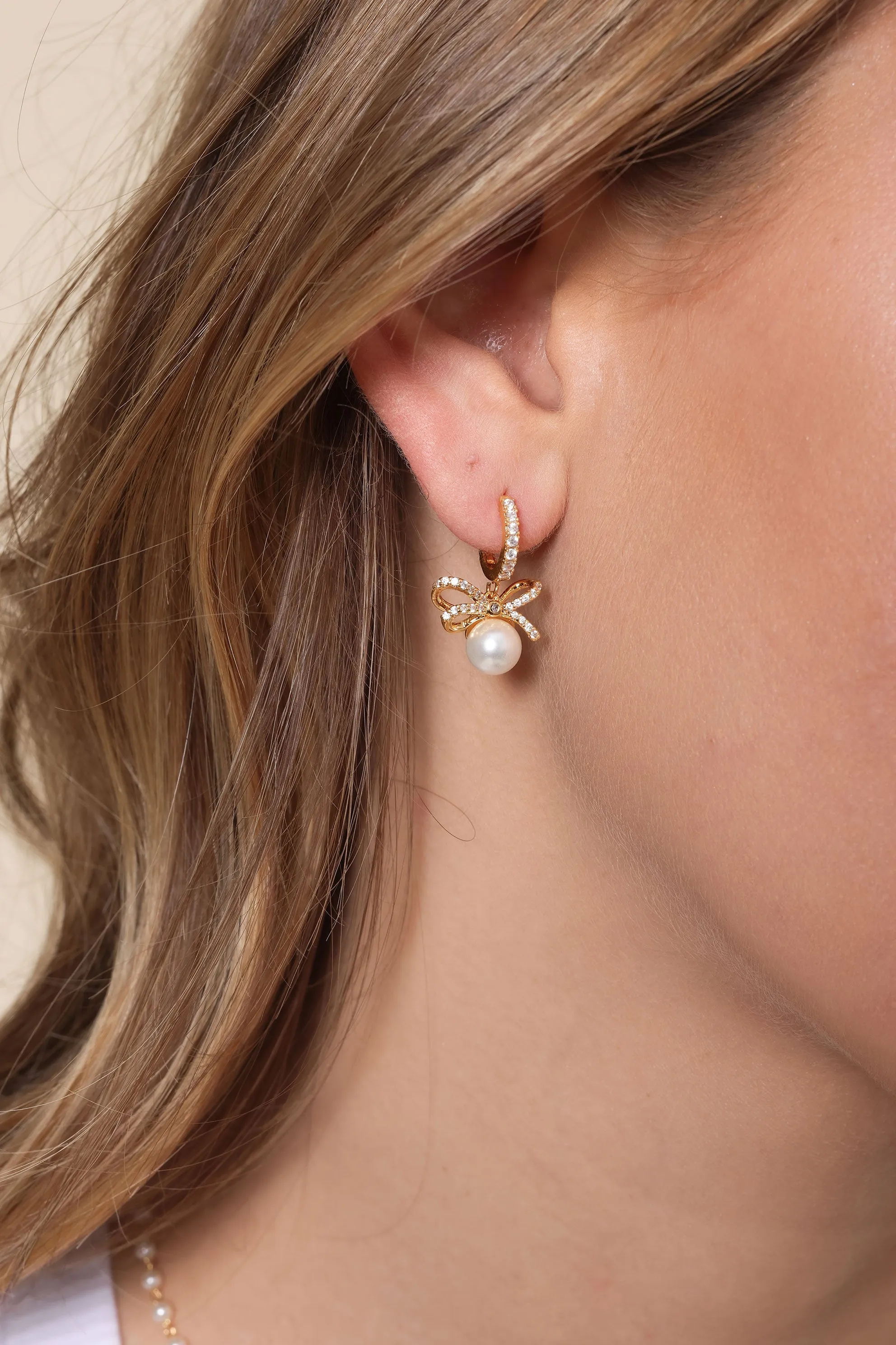 Belle Bow Pearl Drop Earring sold by Mixology product image thumbnail 2