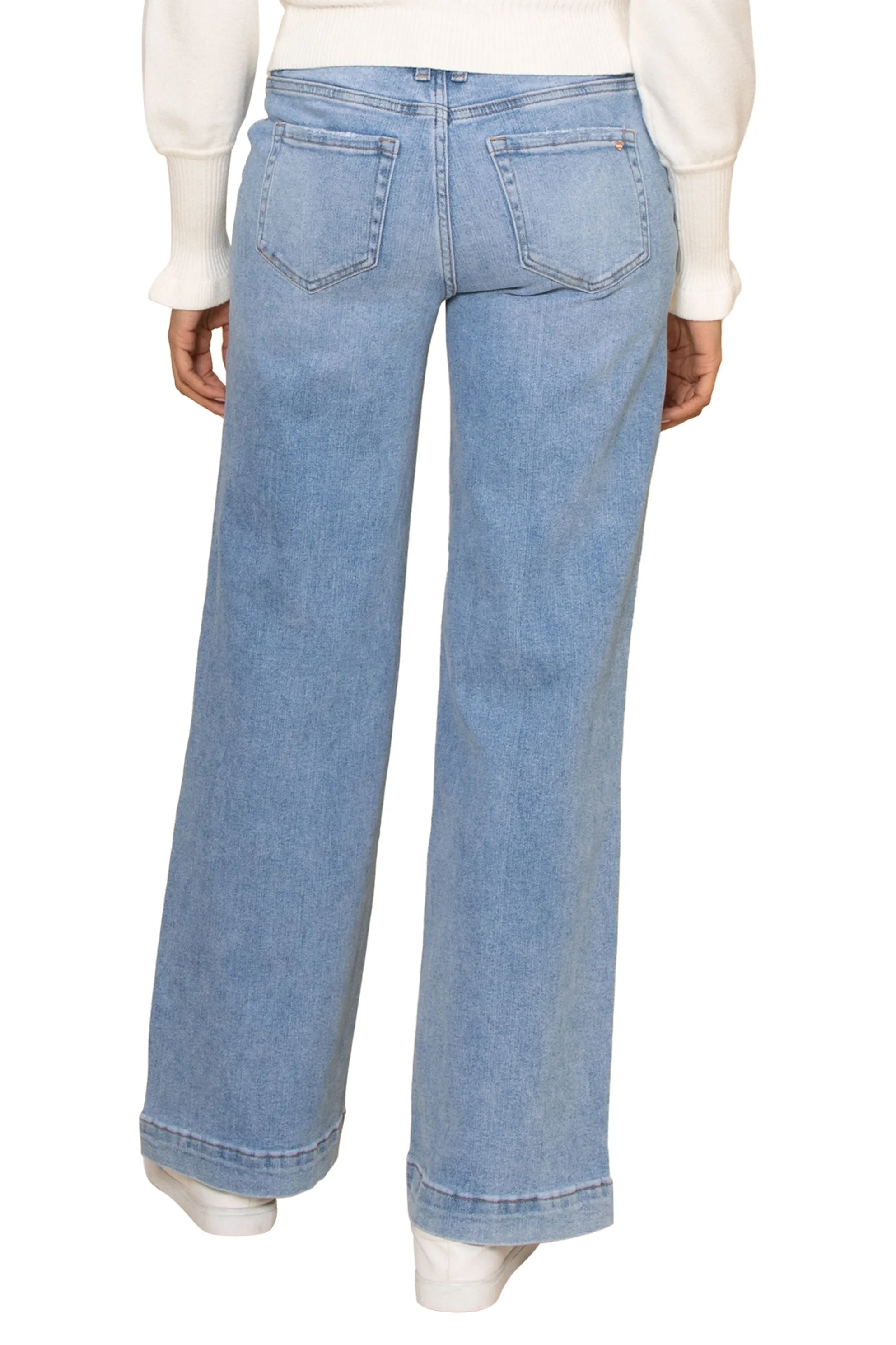 High Rise Wide Leg Jeans With Slant Pocket sold by Mixology product image thumbnail 3
