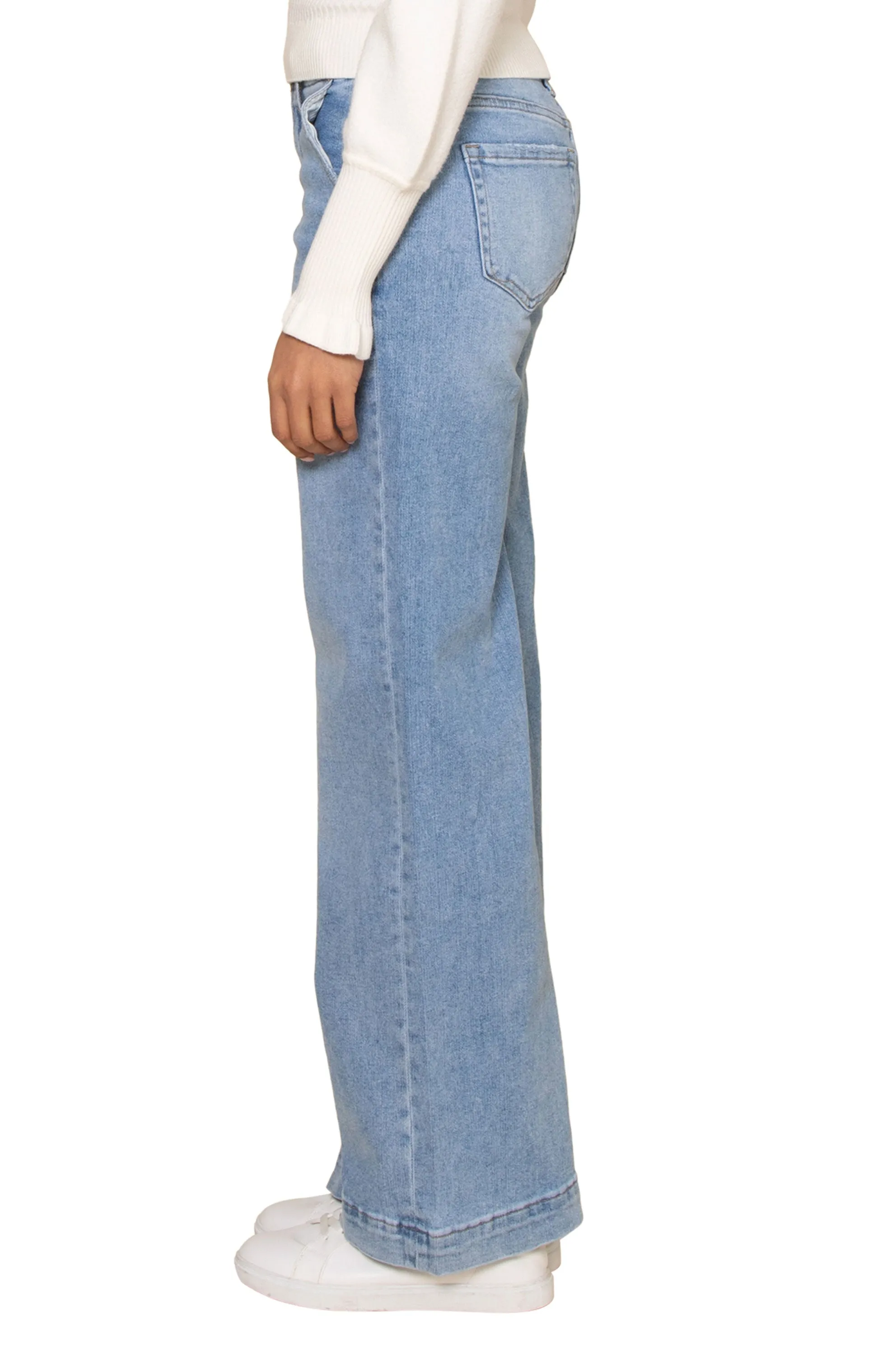 High Rise Wide Leg Jeans With Slant Pocket sold by Mixology product image thumbnail 2