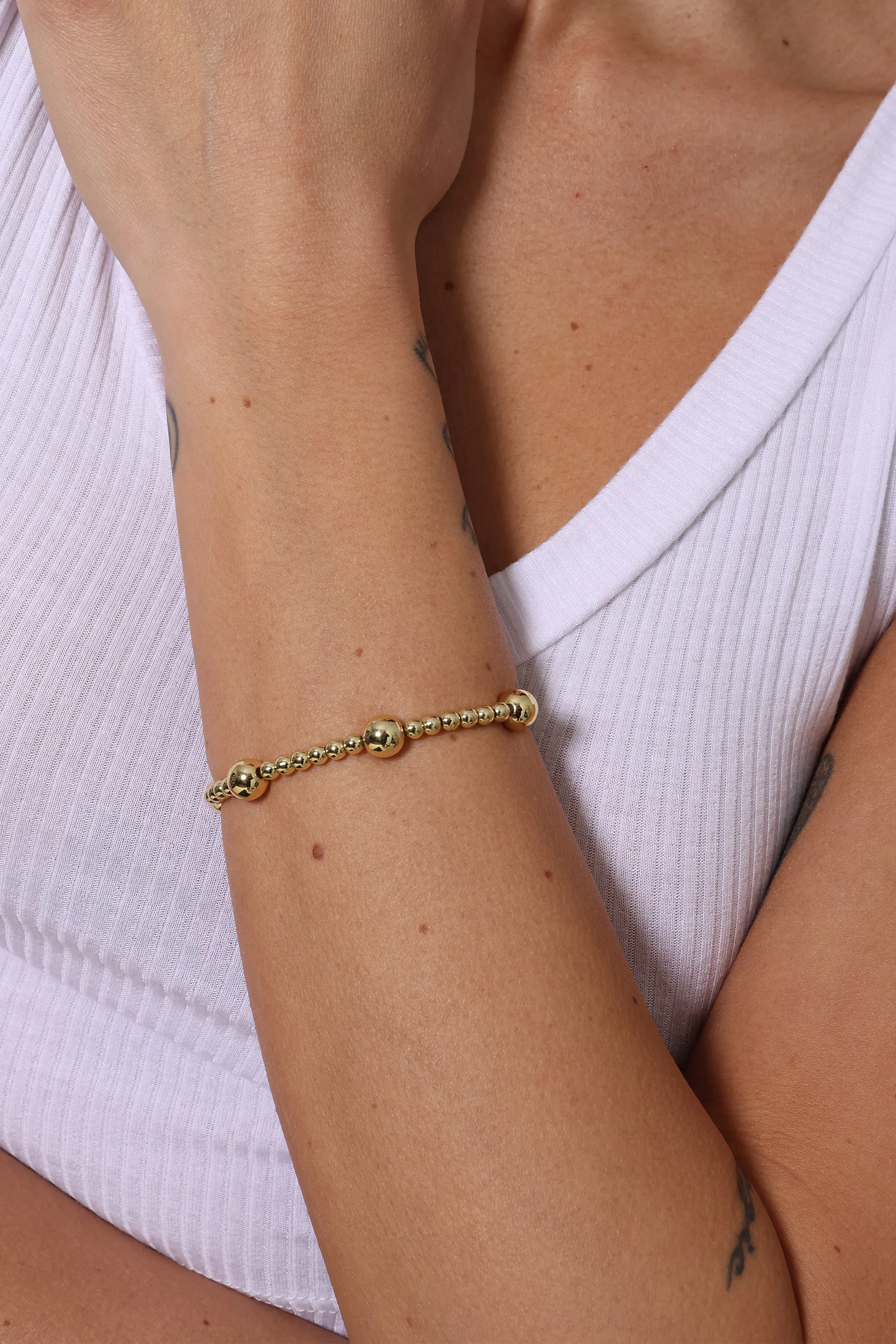 Ginny 4mm And 8mm Ball Bracelet sold by Mixology product image thumbnail 2