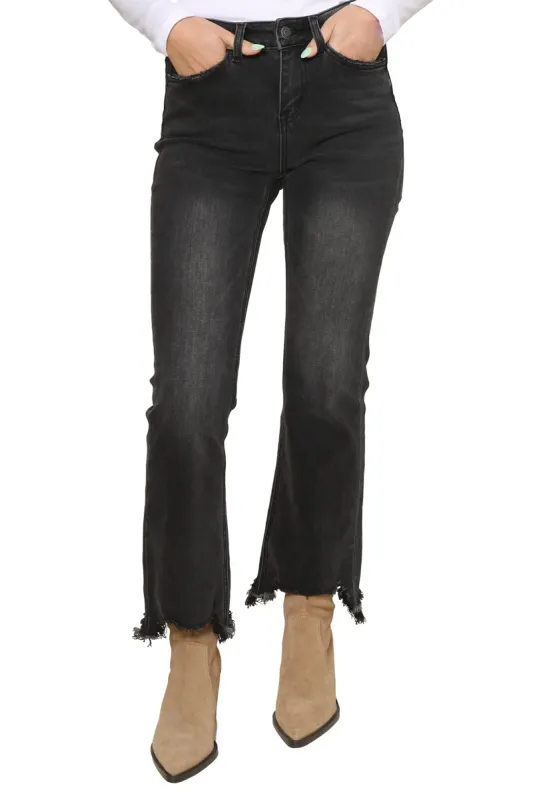 Trial Thing Mid Rise Hem Crop Flare sold by Mixology