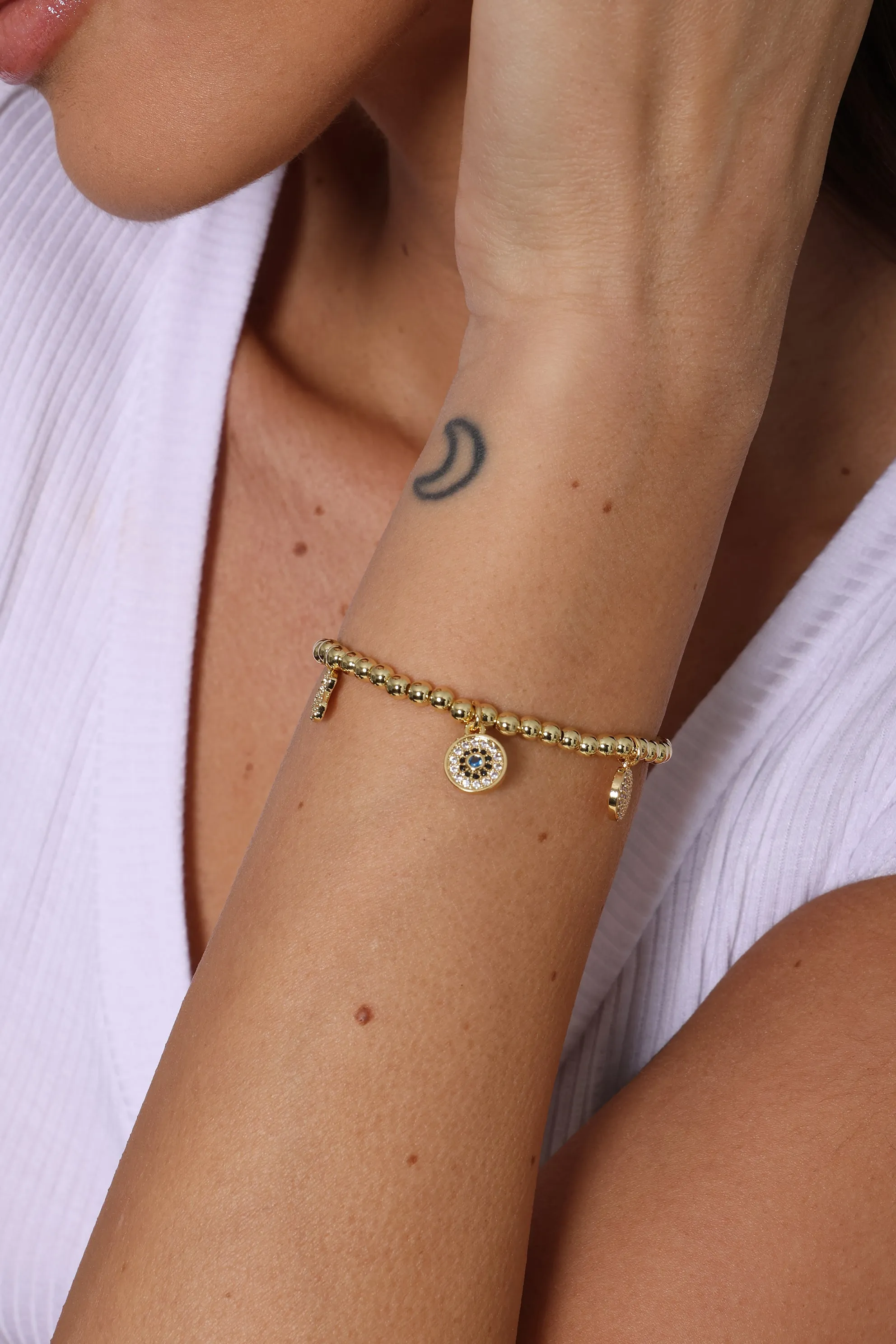 Eye Hamsa Triple Charm Bracelet sold by Mixology product image thumbnail 2