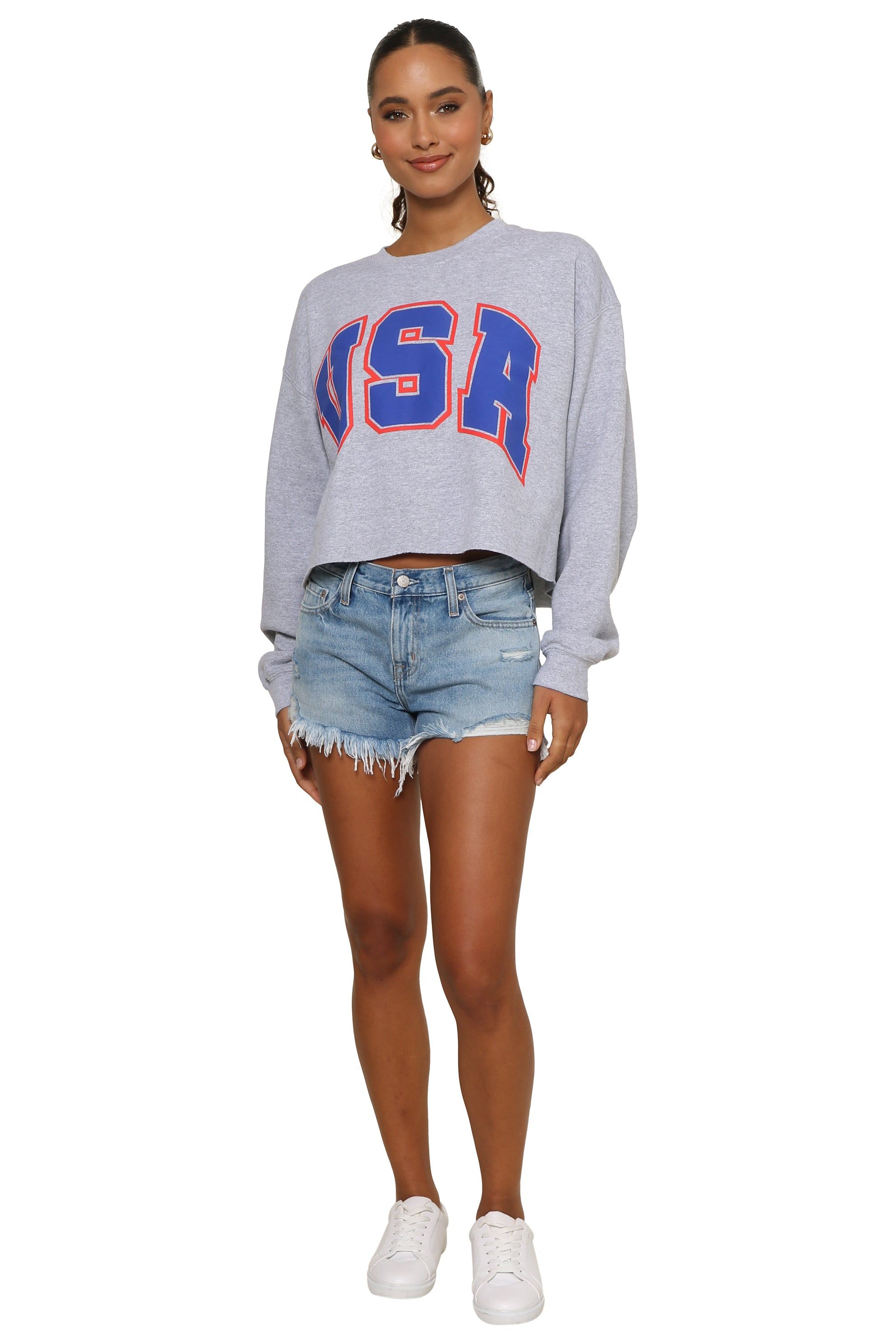 Cropped USA Sweatshirt sold by Mixology product image thumbnail 2