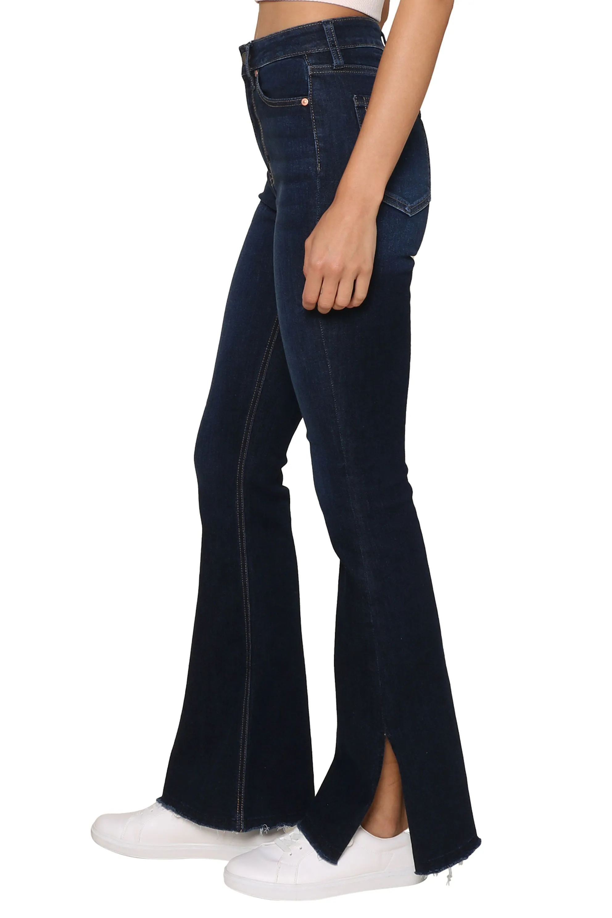 High Rise Slit Flare Jeans sold by Mixology product image thumbnail 4