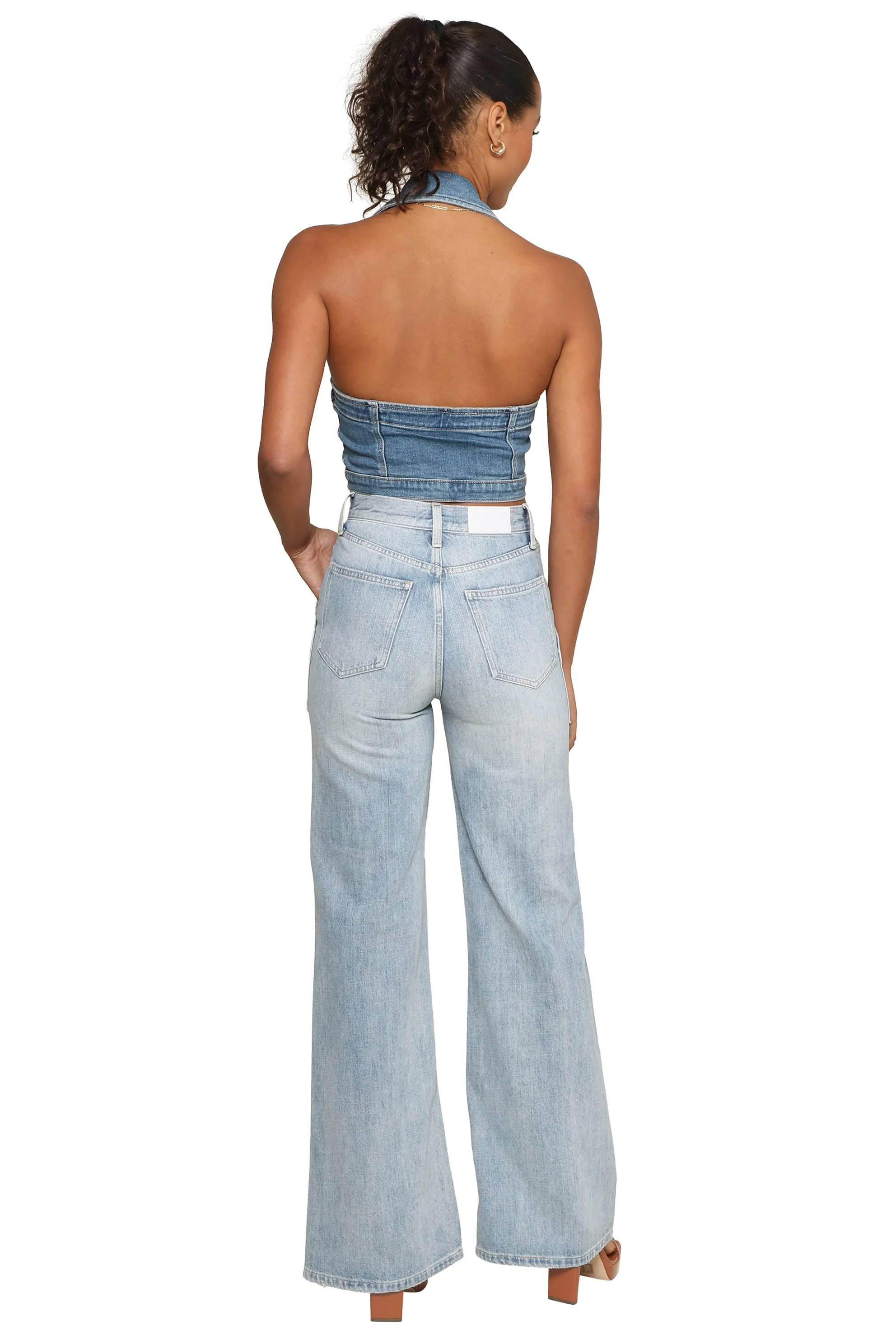 Halter Dark Denim Crop Top sold by Mixology product image thumbnail 5