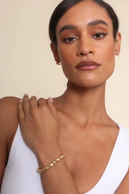 Edie Oval And Crystal Bracelet sold by Mixology