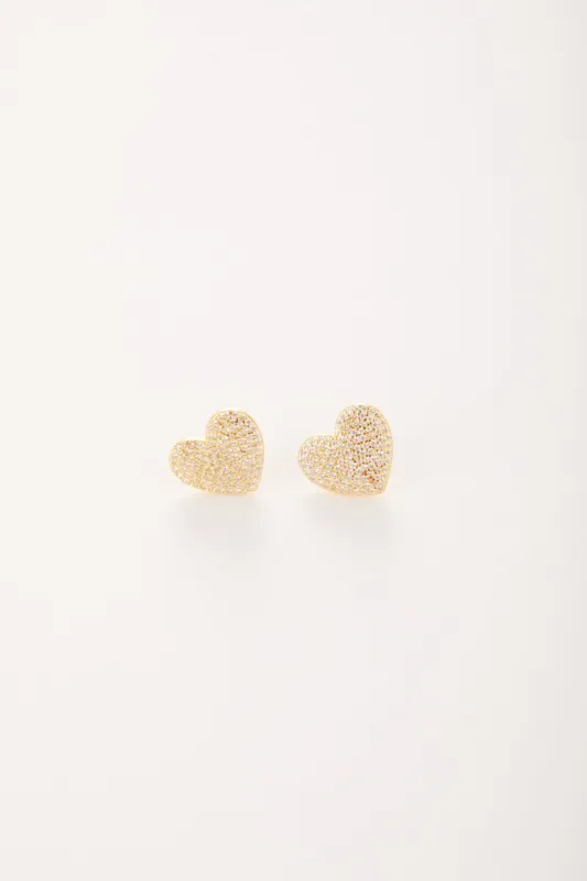 Pamela Cubic Zirconia Heart Stud sold by Mixology