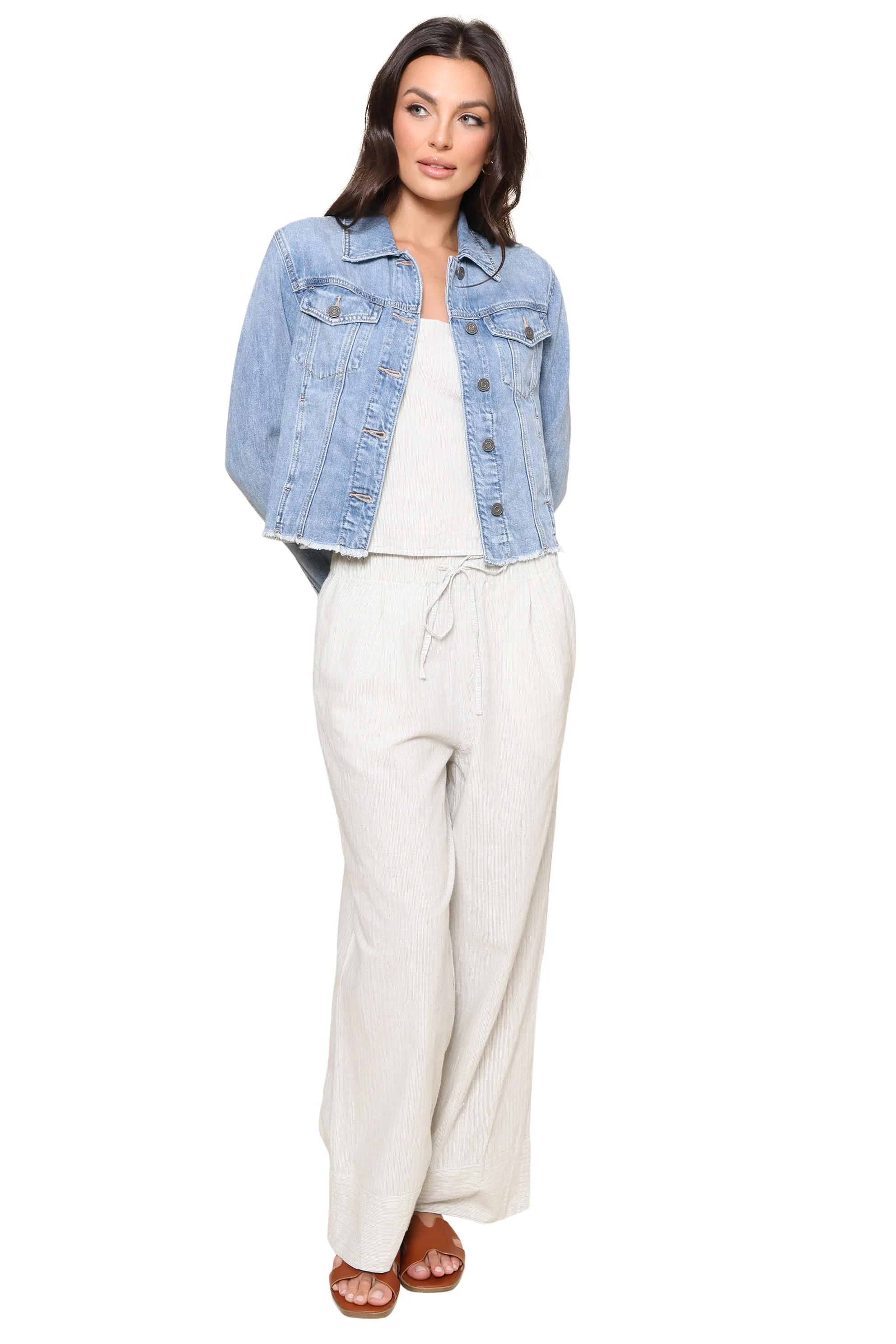 Light Wash Trucker Denim Jacket sold by Mixology product image thumbnail 2