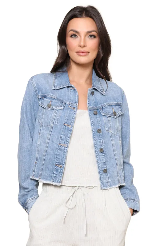 Light Wash Trucker Denim Jacket sold by Mixology