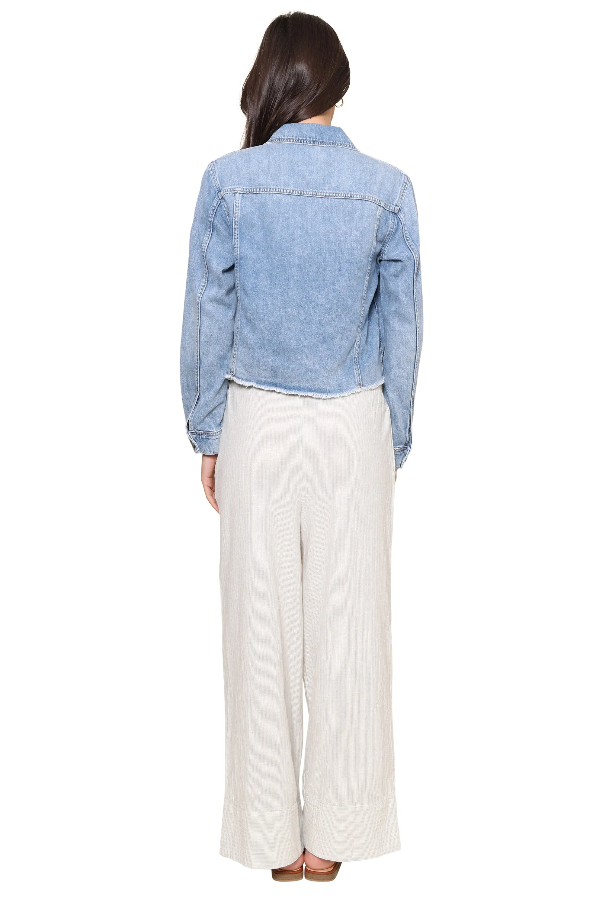 Light Wash Trucker Denim Jacket sold by Mixology product image thumbnail 4