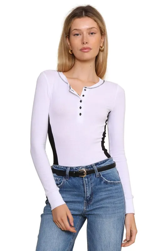 Rylie Contrast Long Sleeve Top sold by Mixology