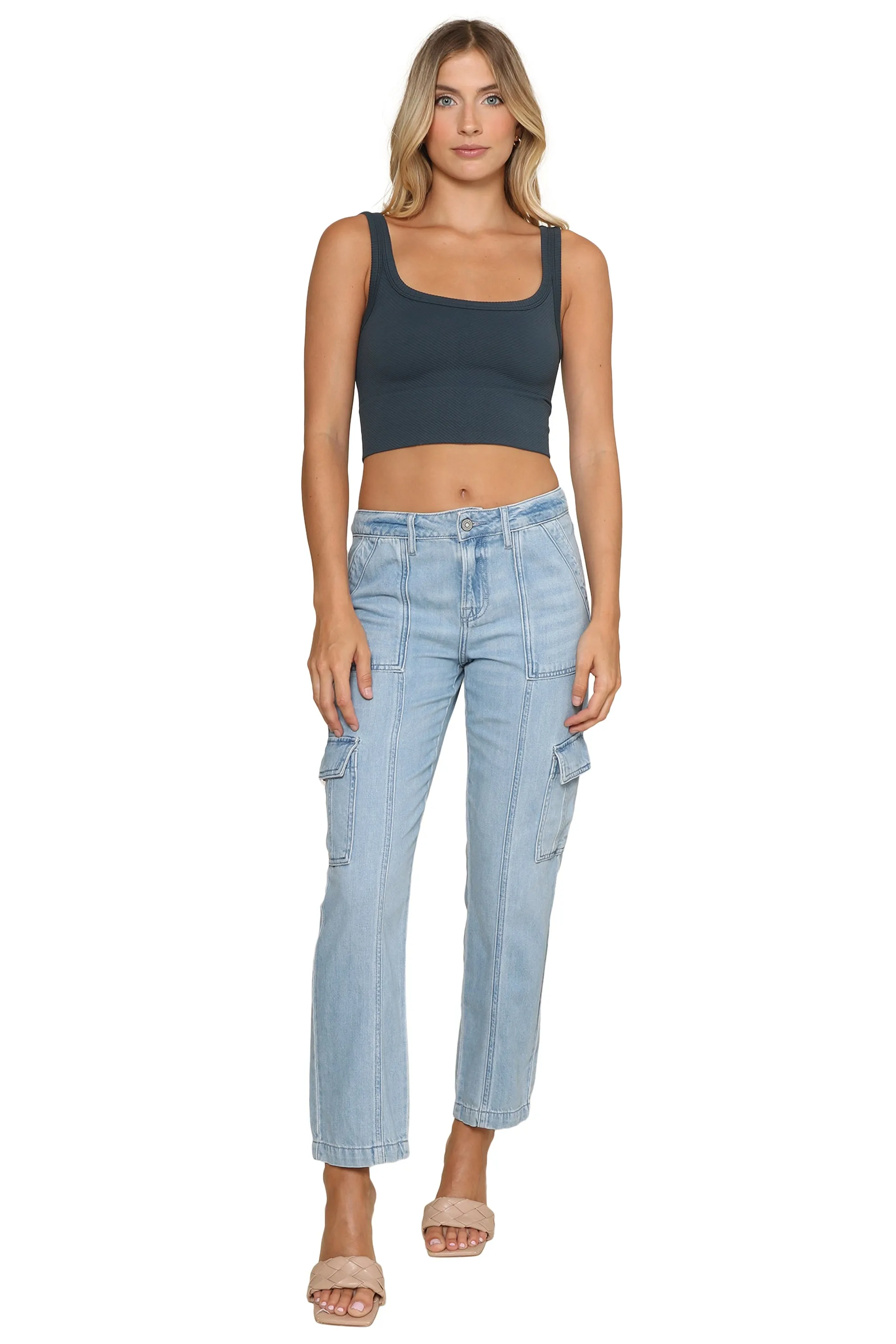 Chevron Ribbed Crop Top sold by Mixology product image thumbnail 2